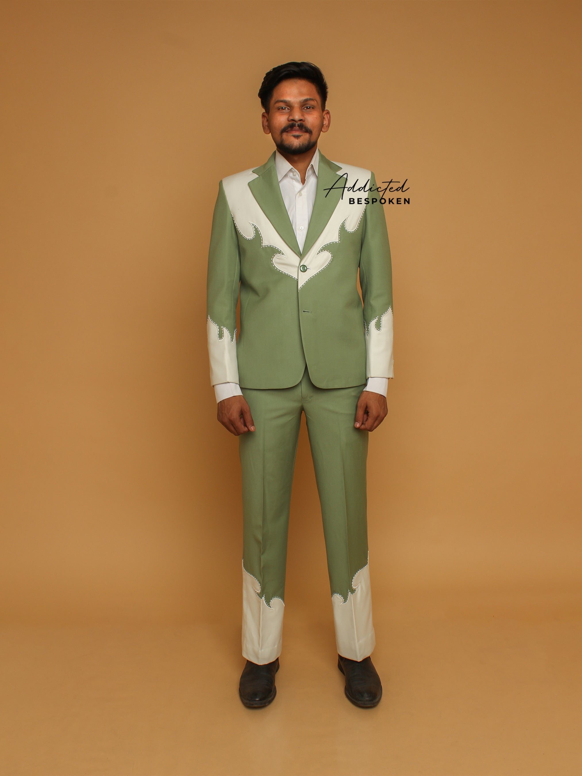 Modern Sage Western Cut Suit