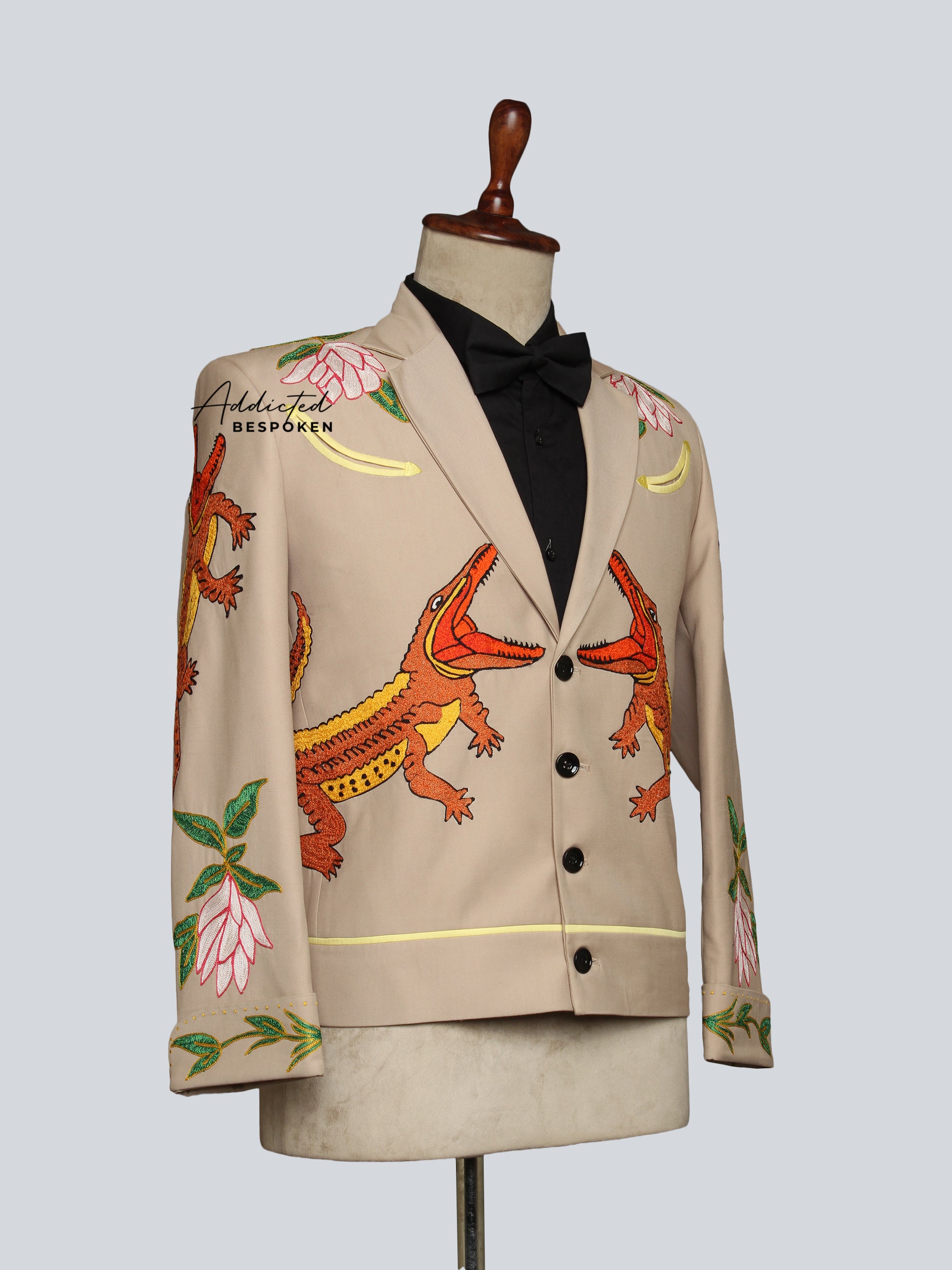 Crocodile-Themed Wedding Suit