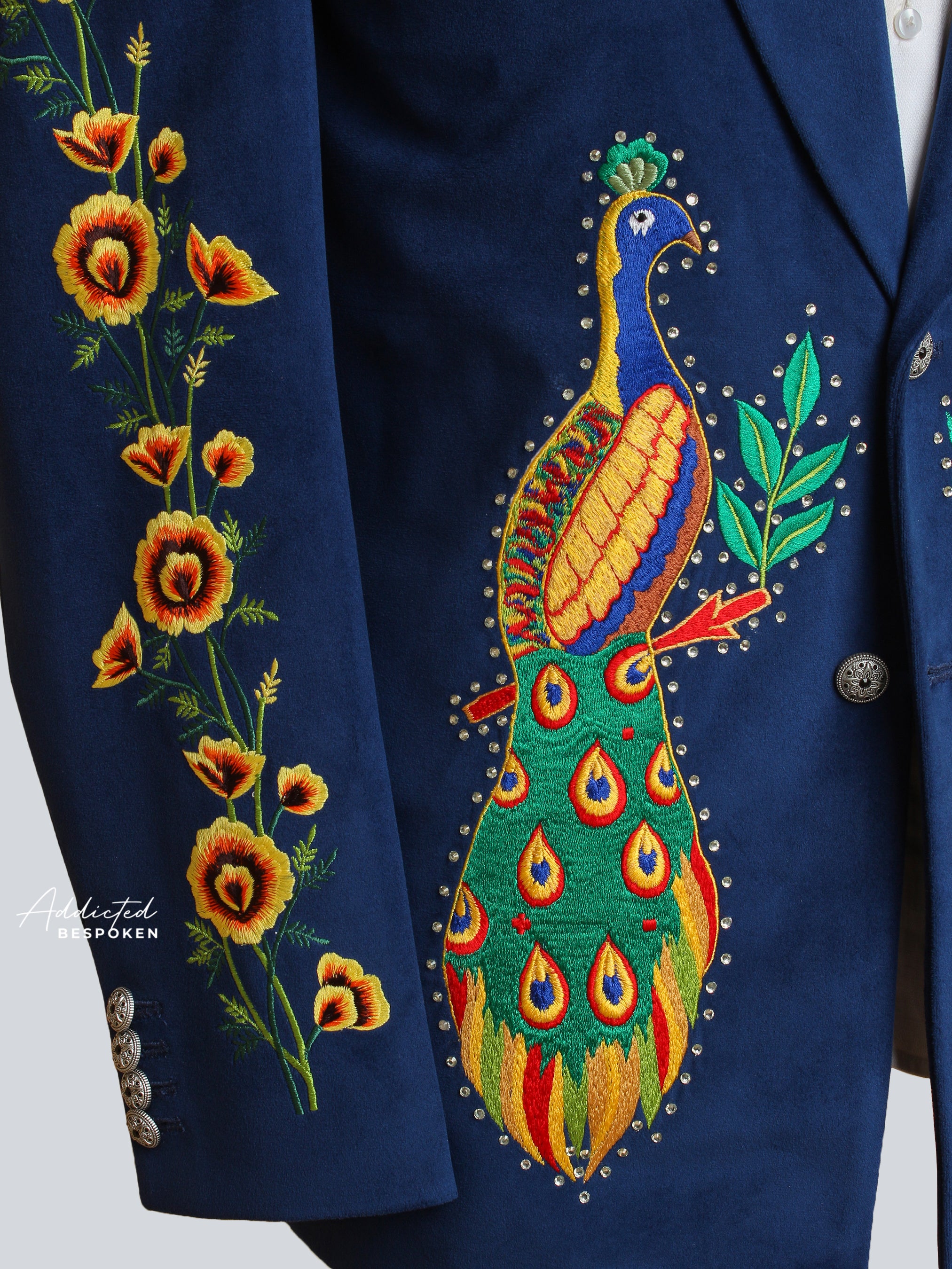 Peacock Embroidered Suit