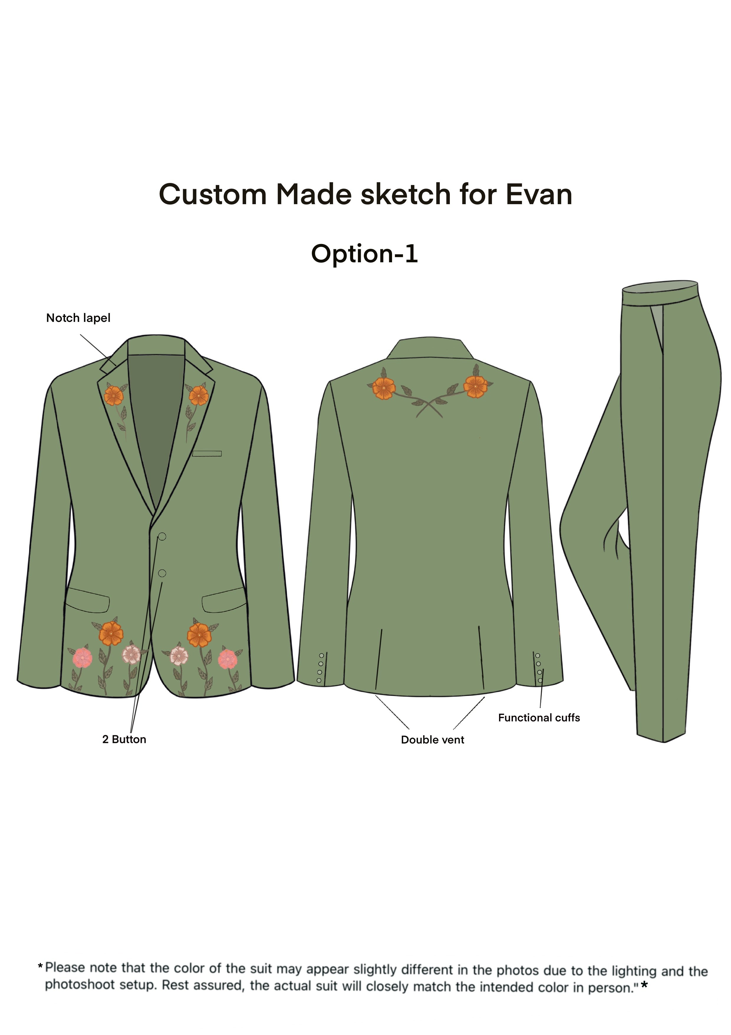 Custom Made 2pc suit for Evan