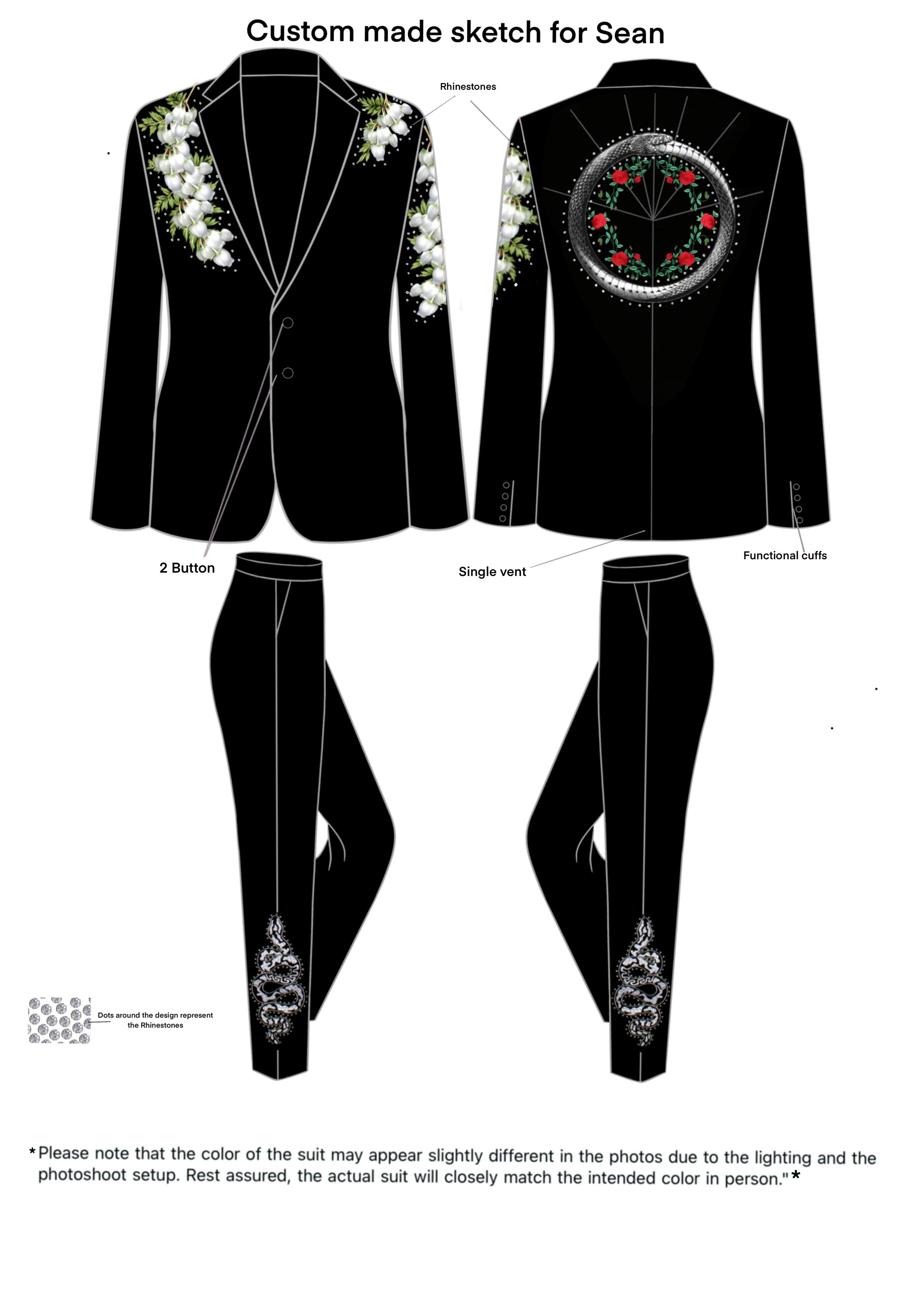 Custom made 2pc suit for Sean Thompson - 50% Payment link T&C in Description