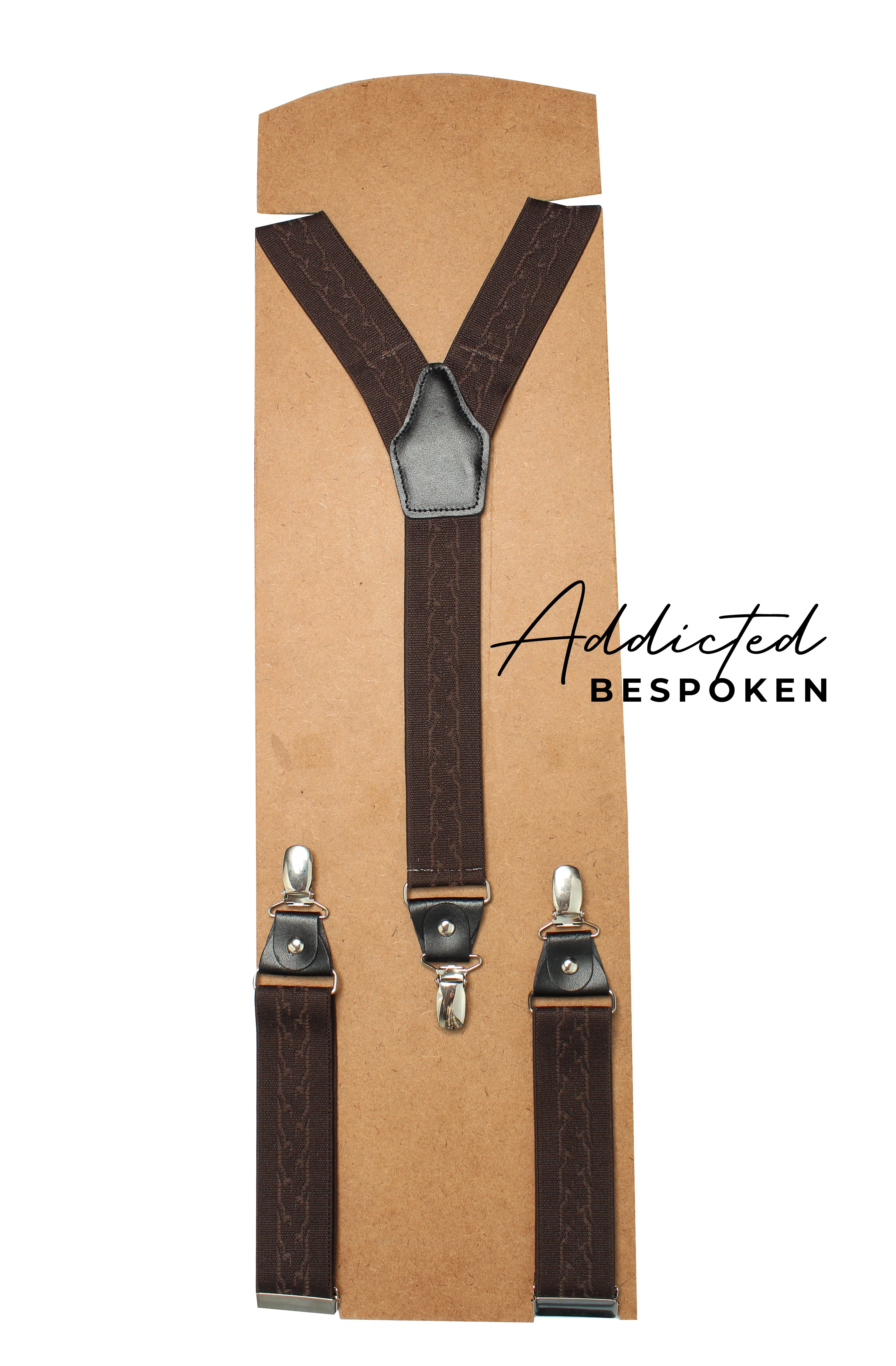 Classy Brown Elastic Suspenders