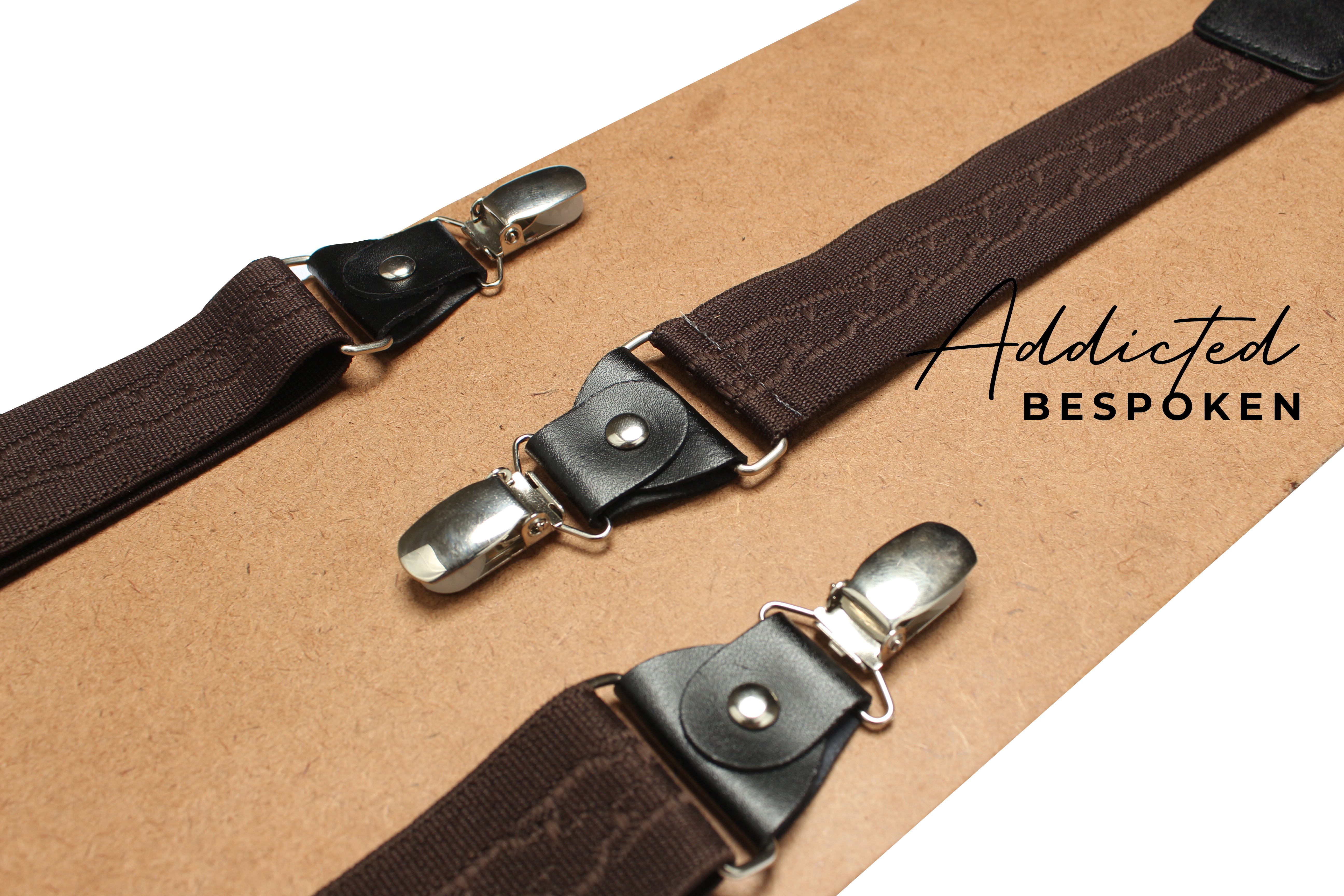 Classy Brown Elastic Suspenders