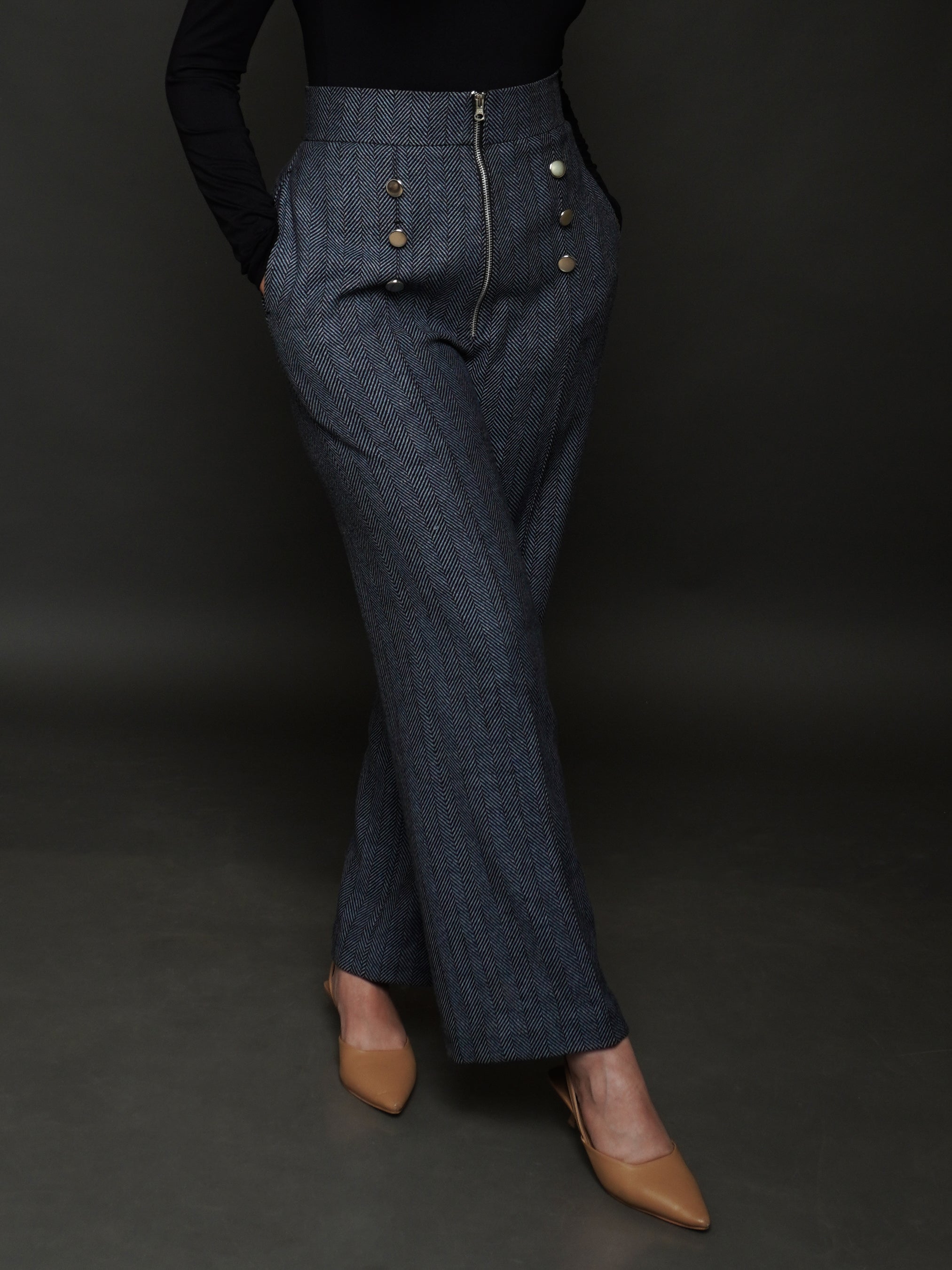 Classic Herringbone Women Pants