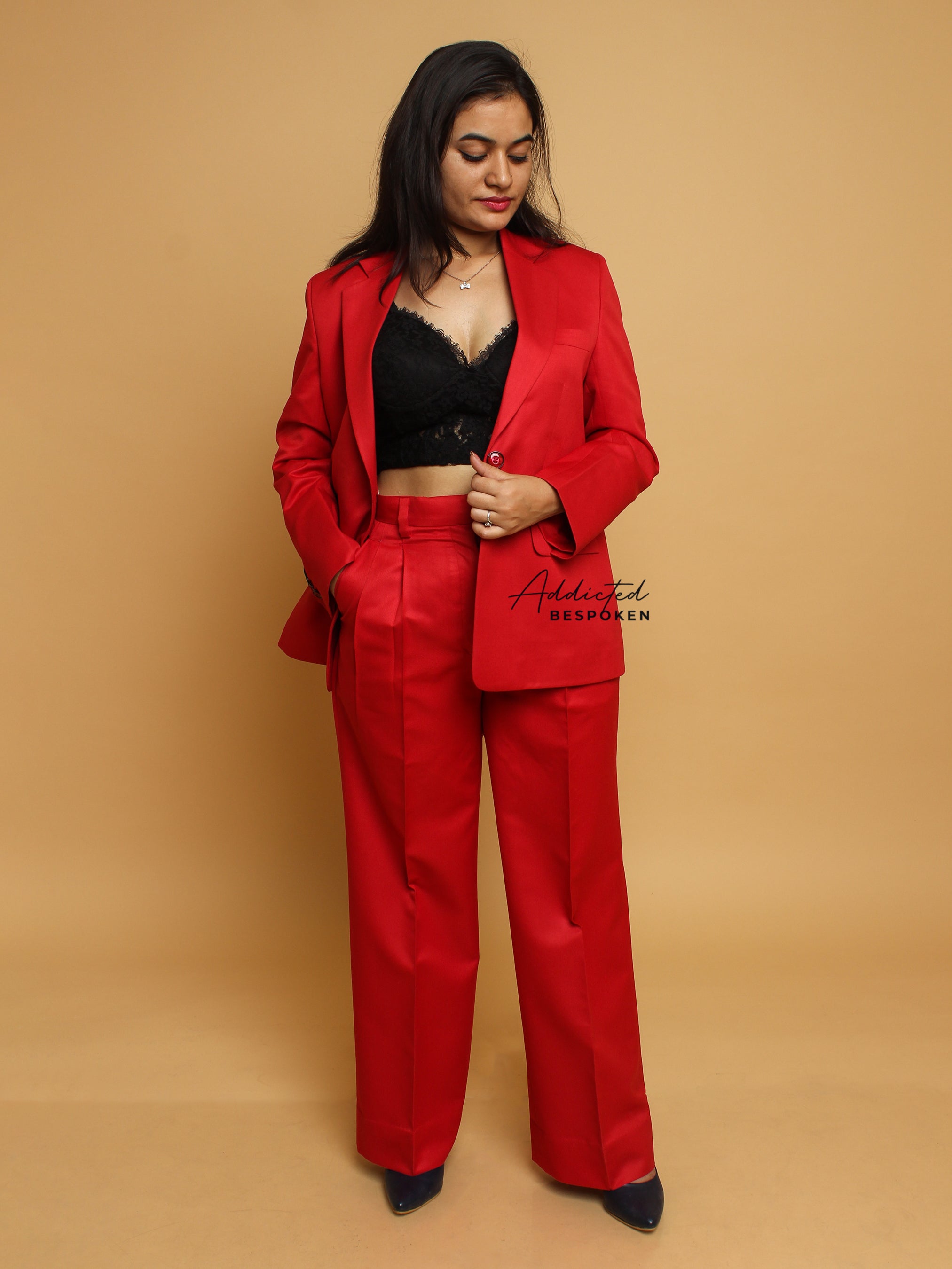 Red Twinset Suit