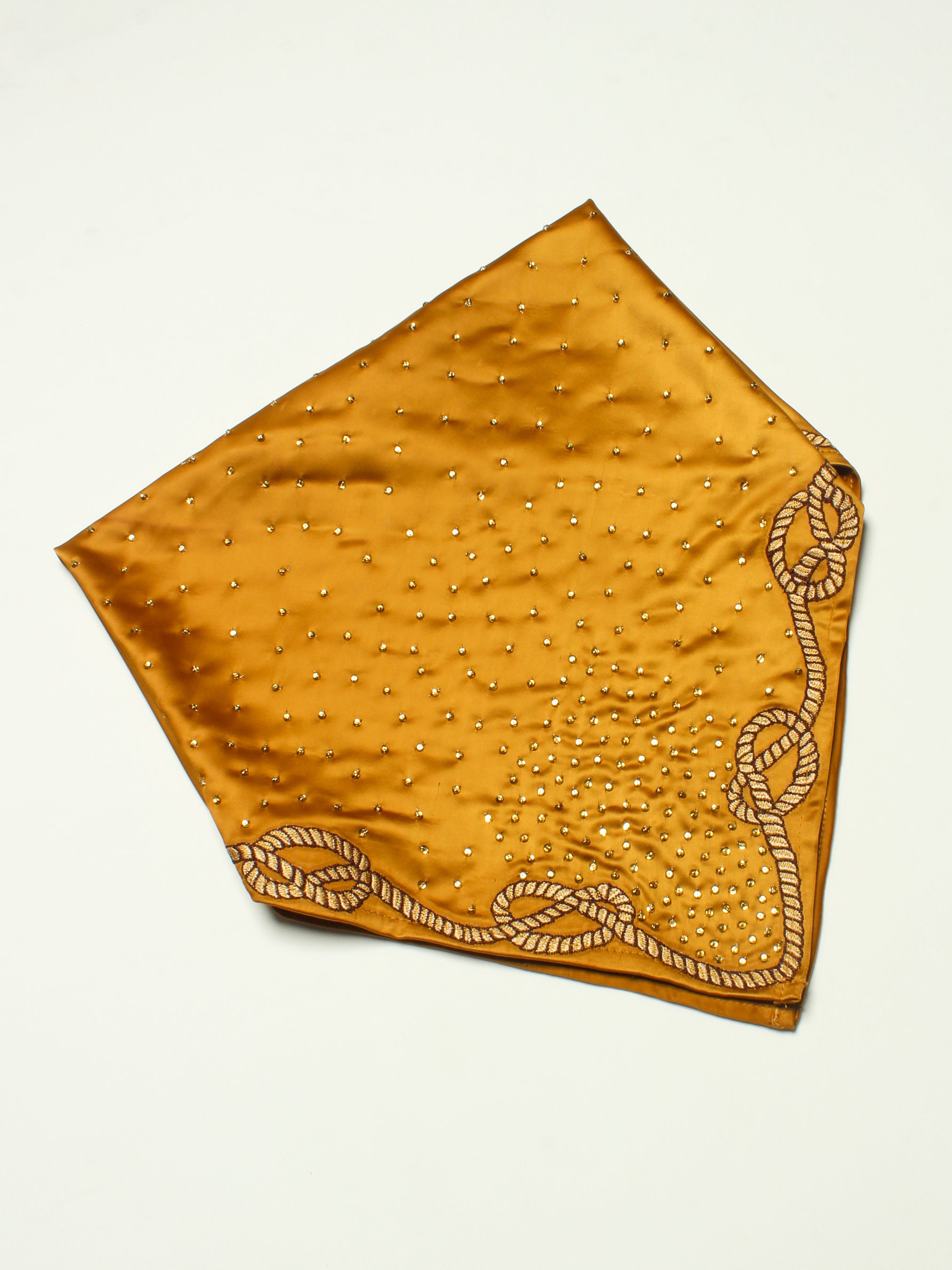 Satin Cravat/Bandana with Rhinestones & Embroidery