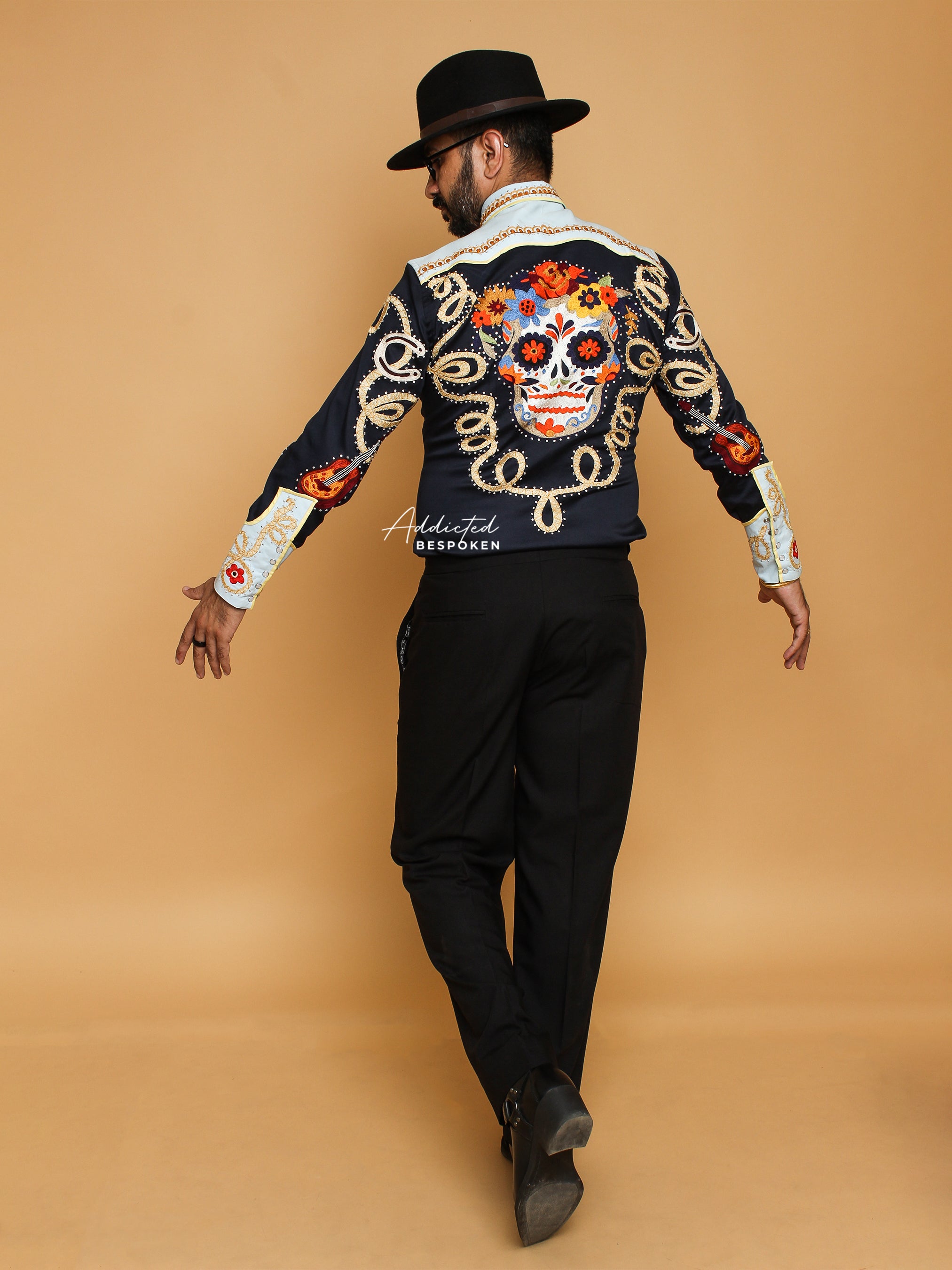 Shadow Skull Embroidered Statement Shirt