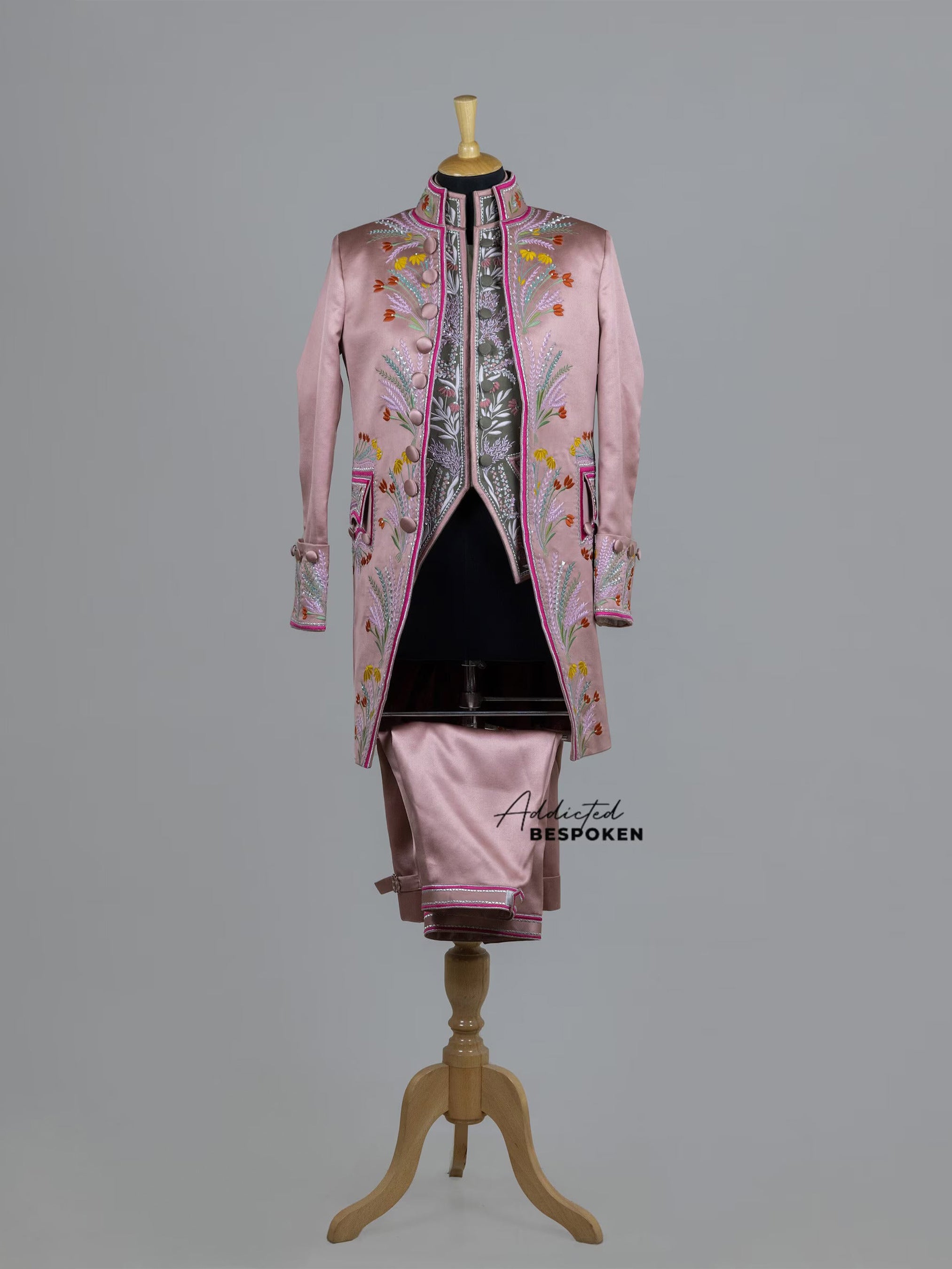 Luxurious Pink Floral Couture Suit