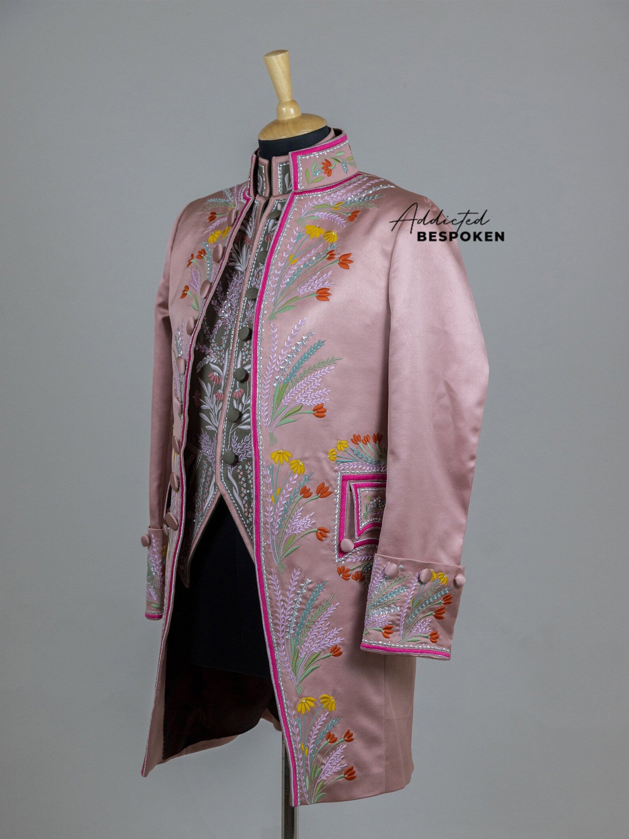 Luxurious Pink Floral Couture Suit