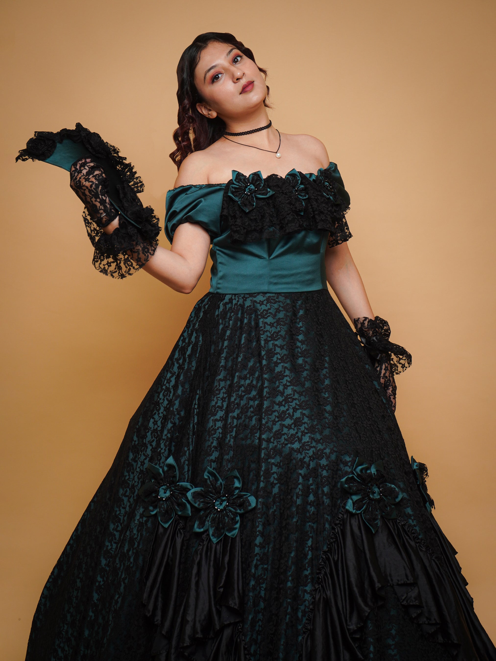 Satin & Lace Gothic Gown