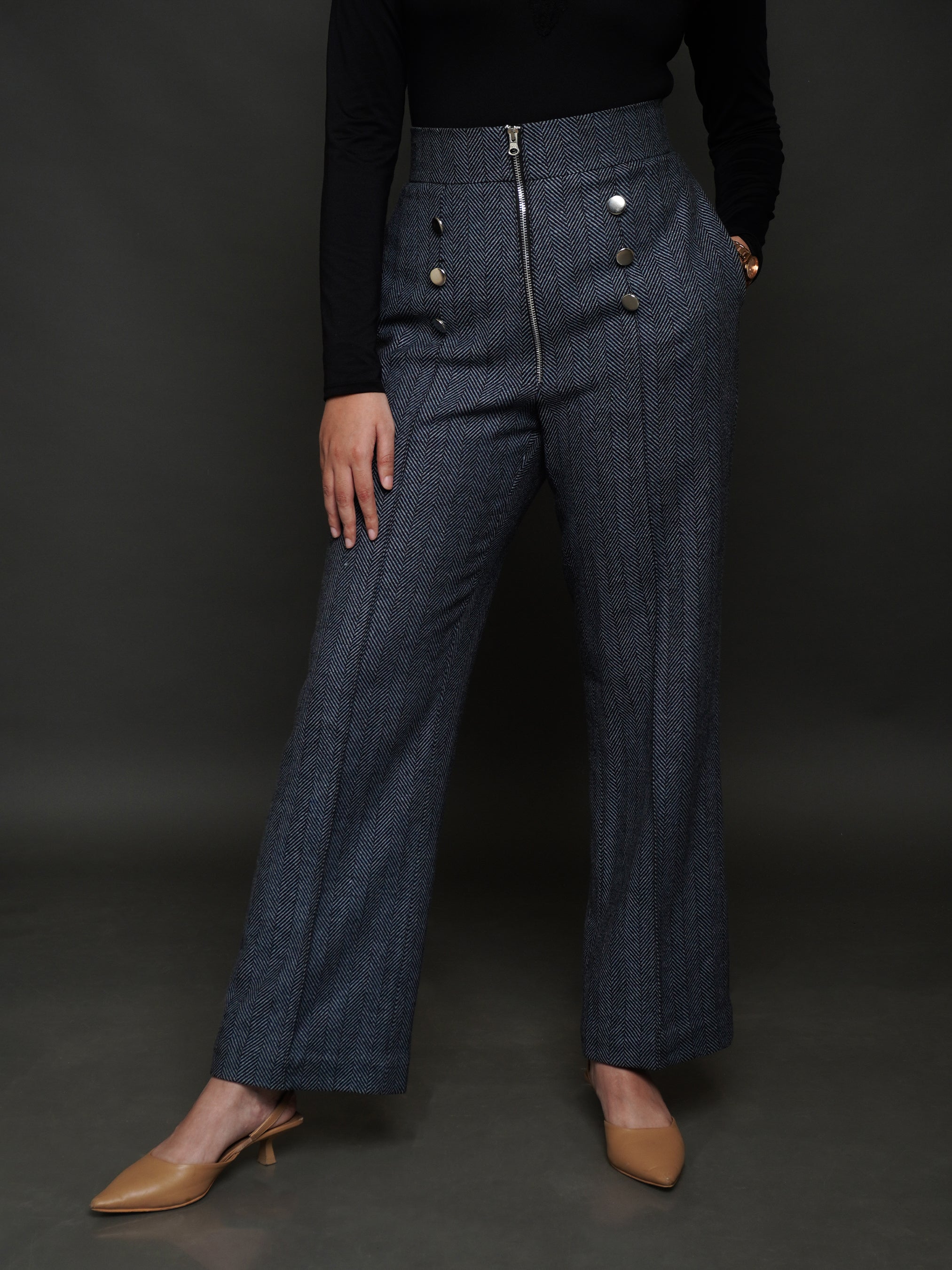 Classic Herringbone Women Pants