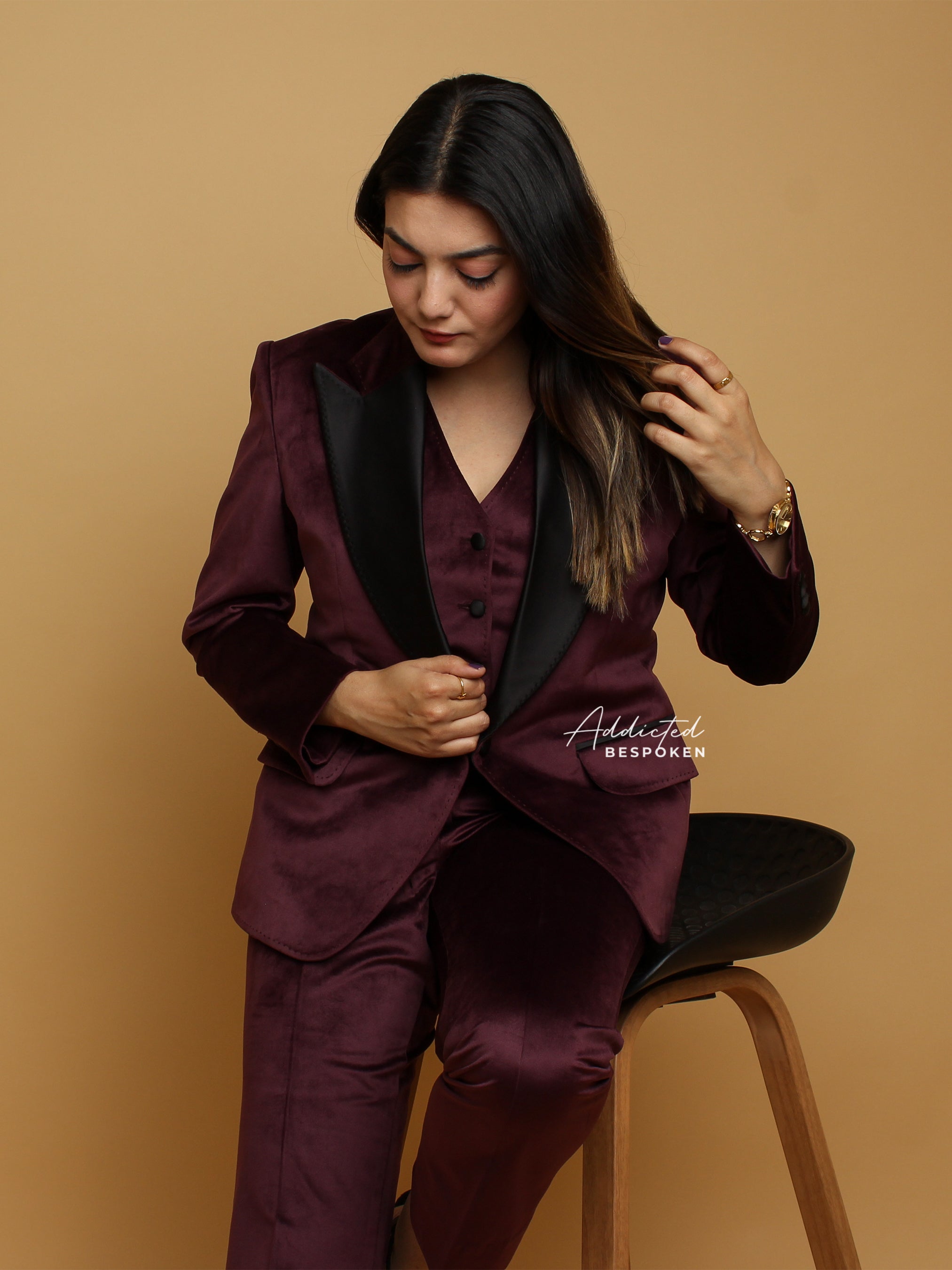 Wine Velvet Cocktail Prom Attire