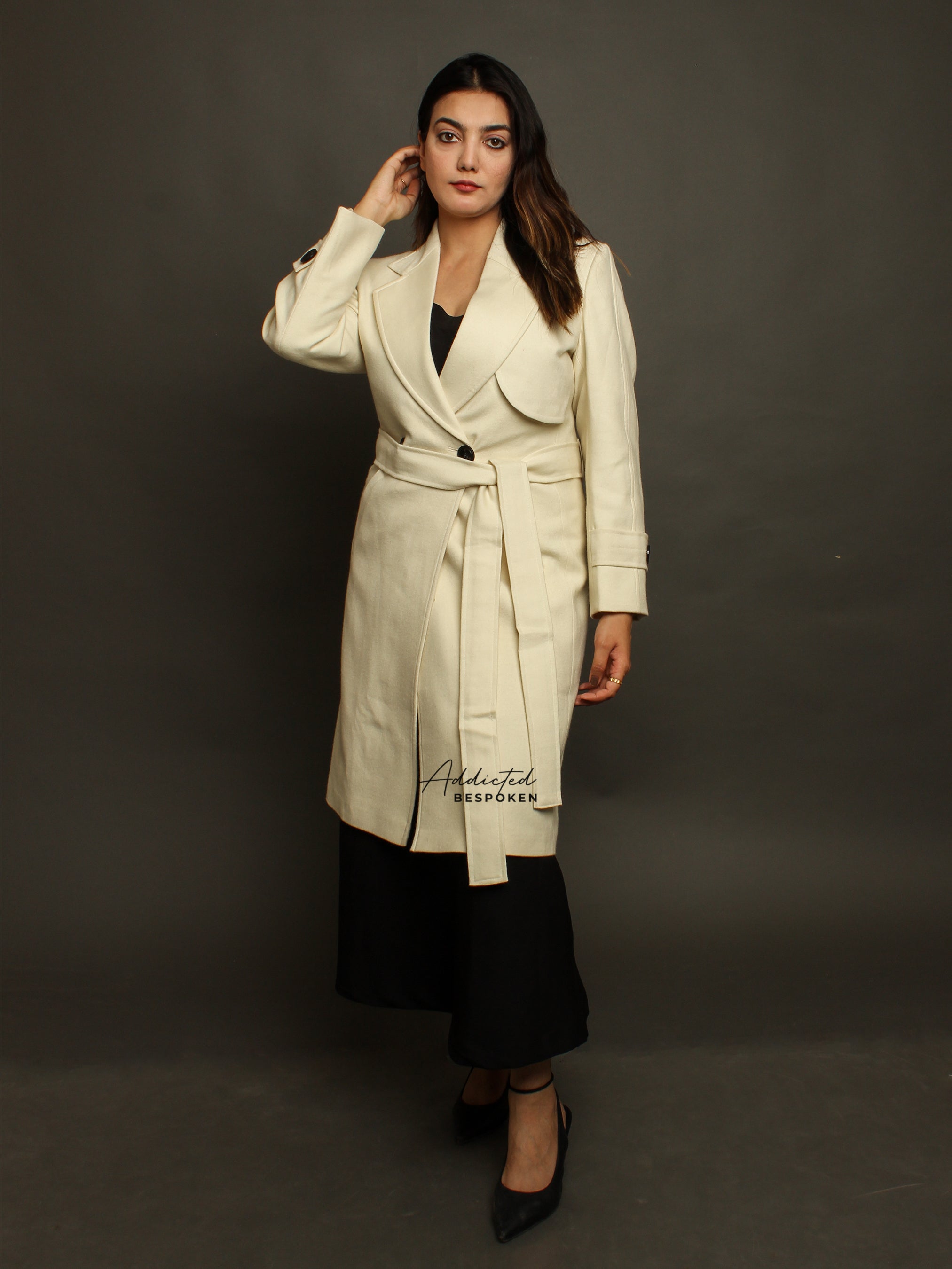 Ivory Wool Trench Coat