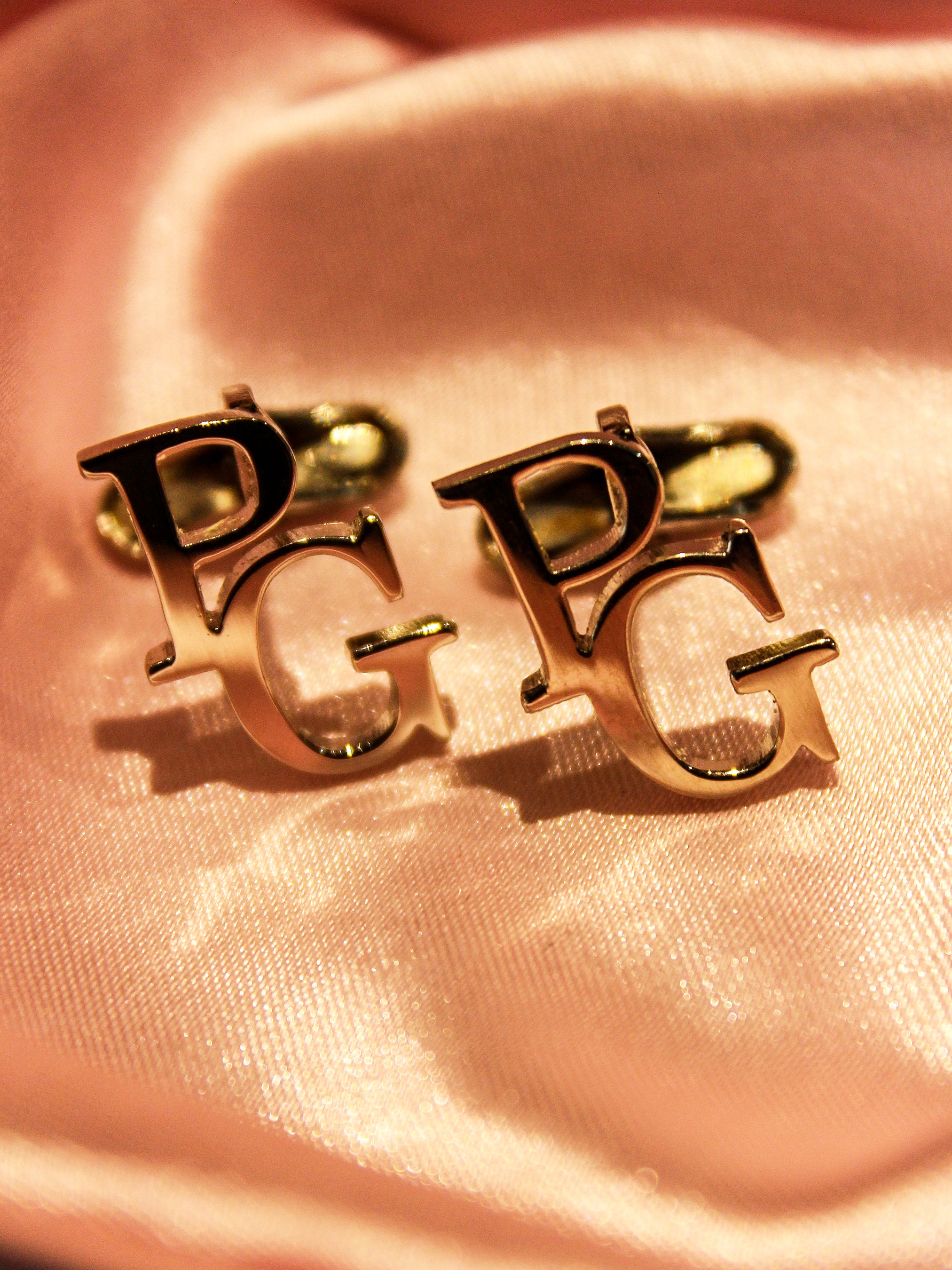 Metal 3D Initials Custom Cufflinks