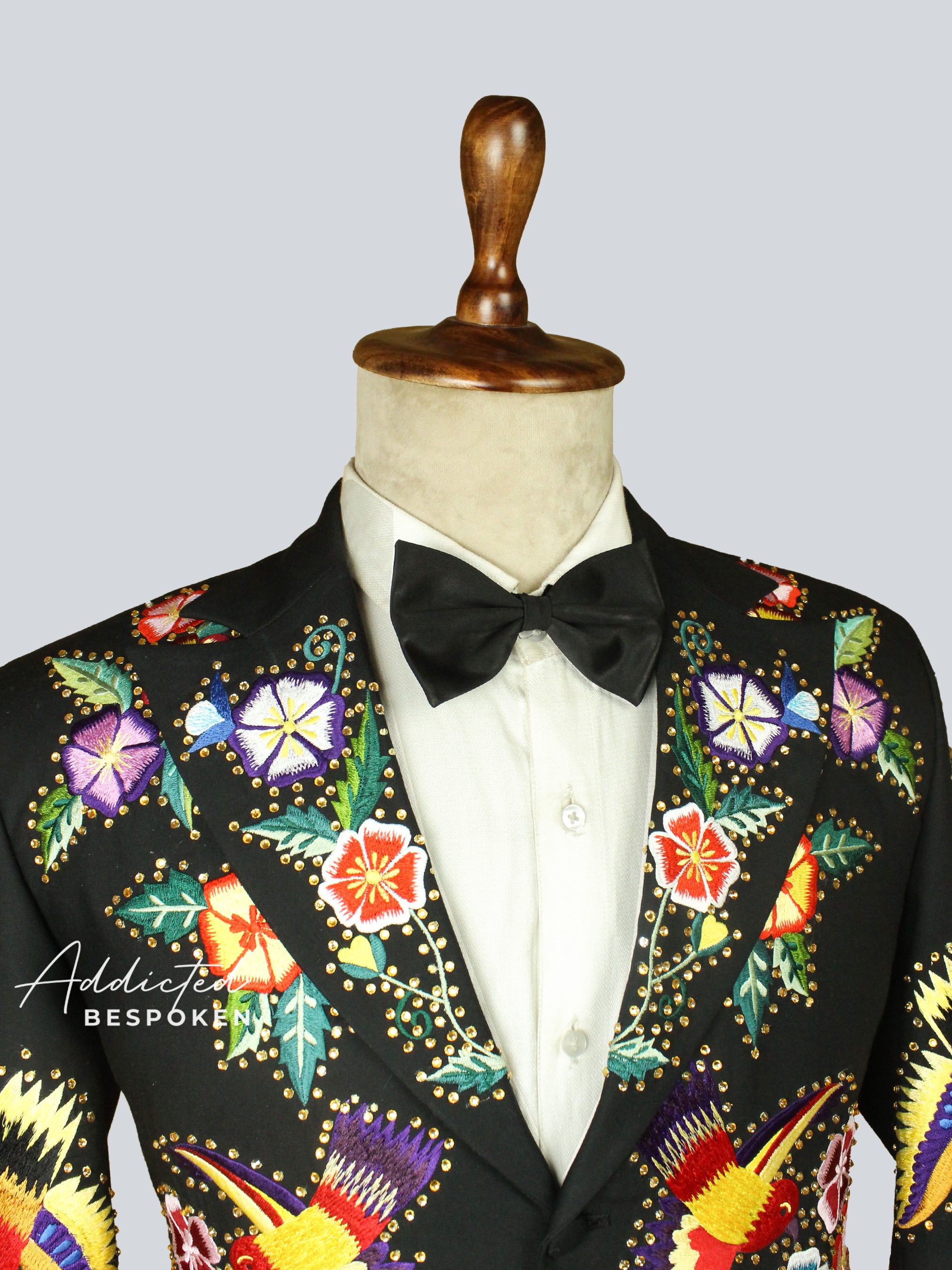Floral Embroidered Cotton Blazer