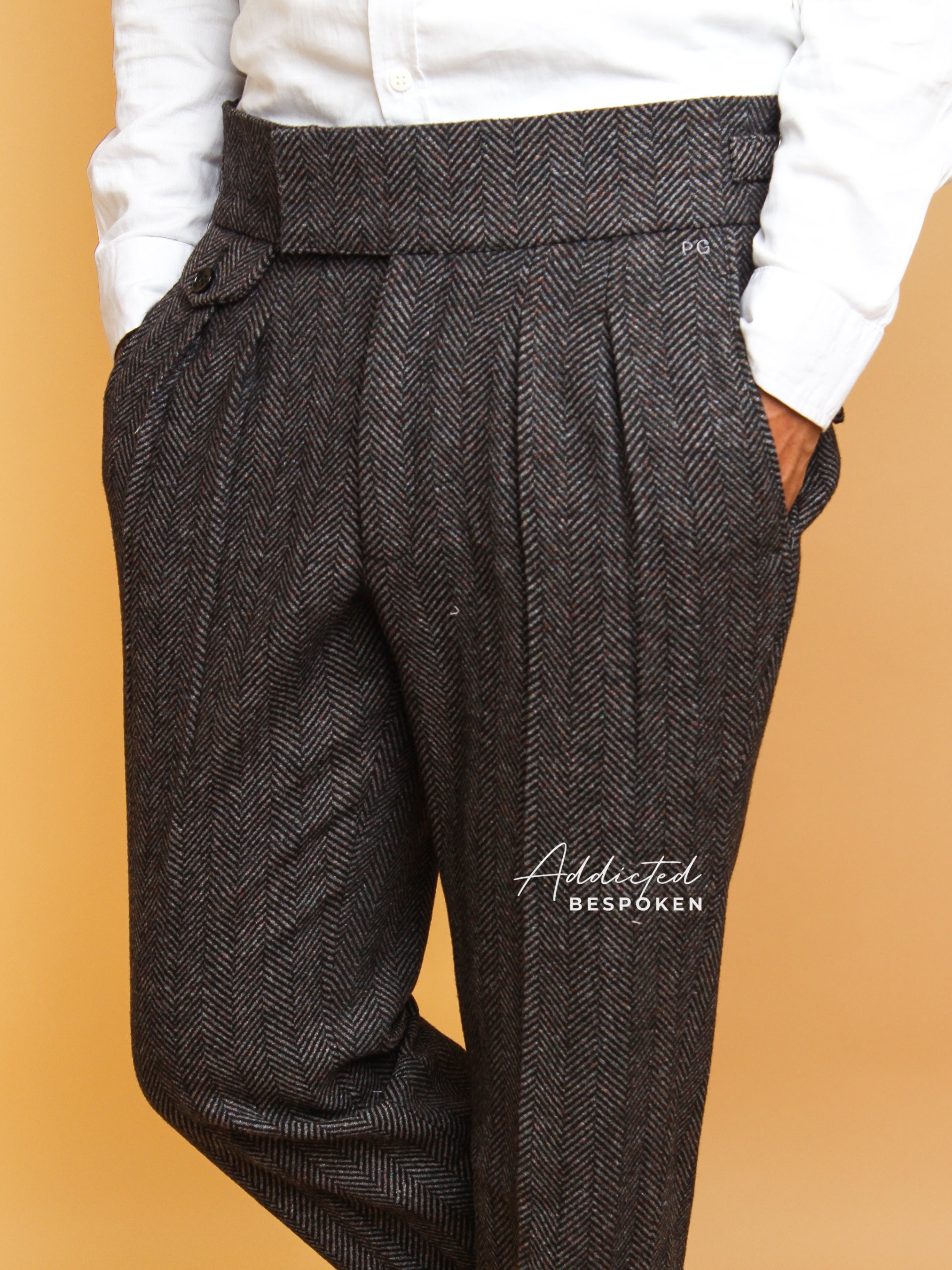 Grey Herringbone Wool Pant (CLS)