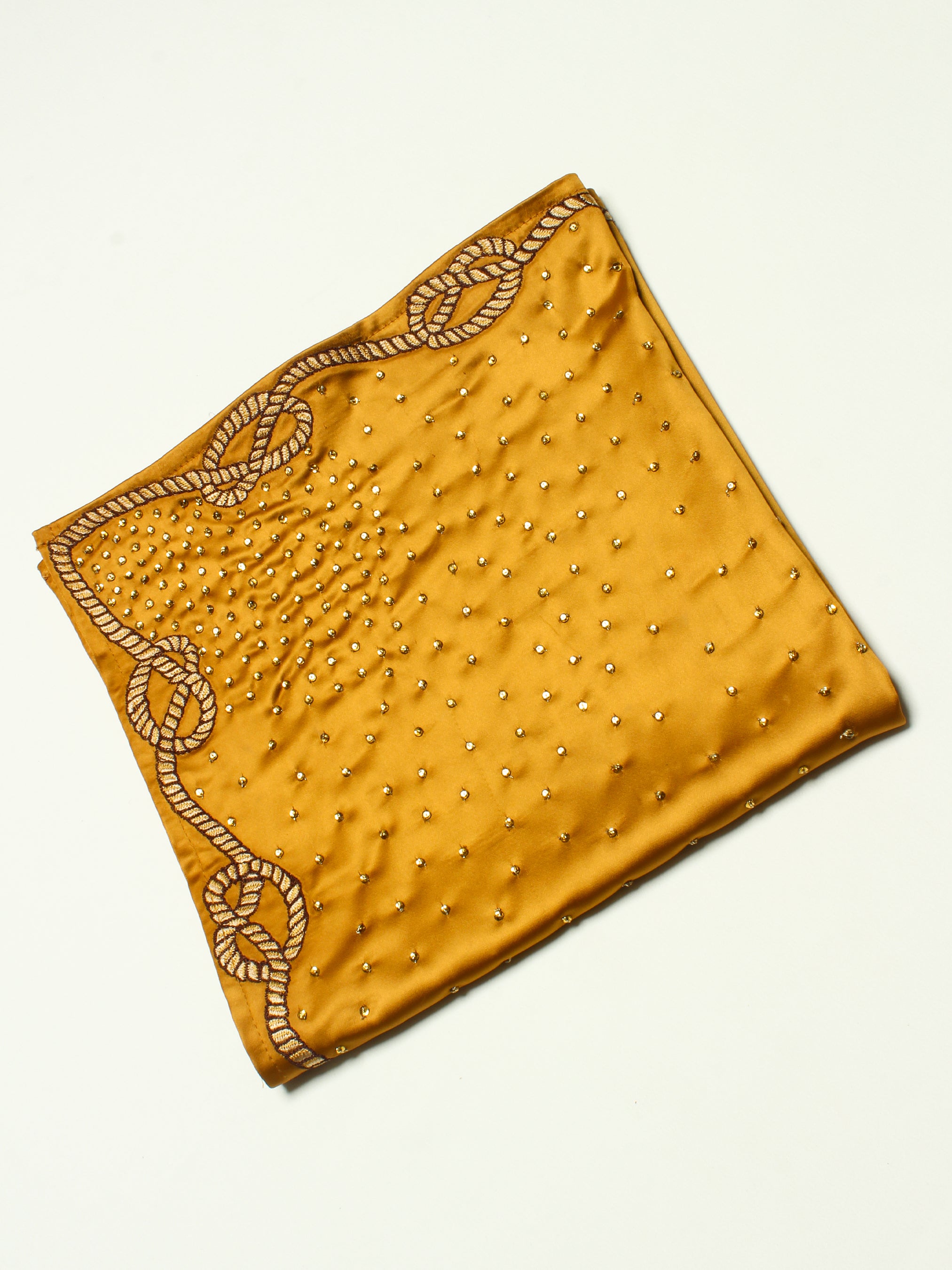 Satin Cravat/Bandana with Rhinestones & Embroidery