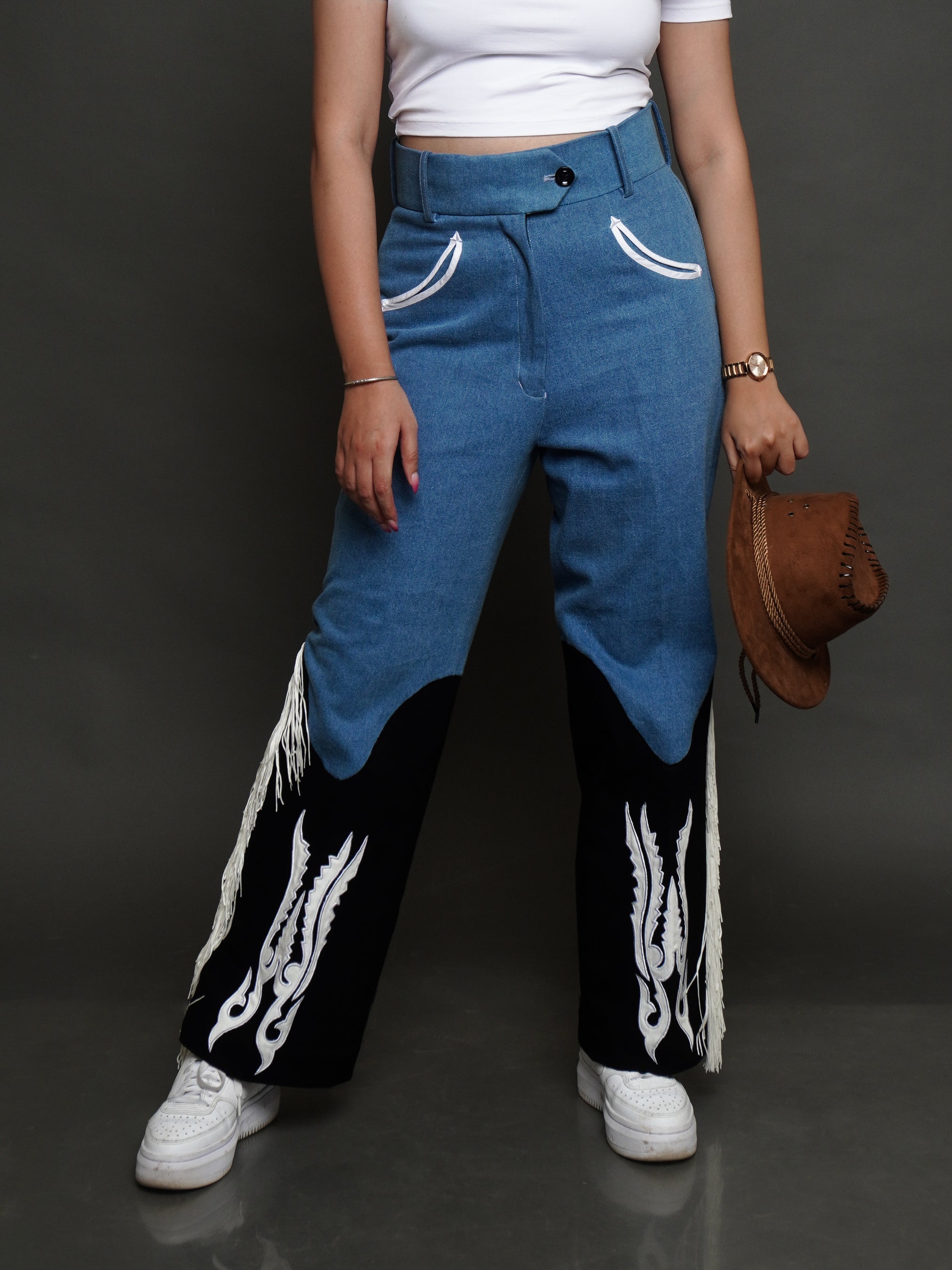 Country Fringes Denim Pants