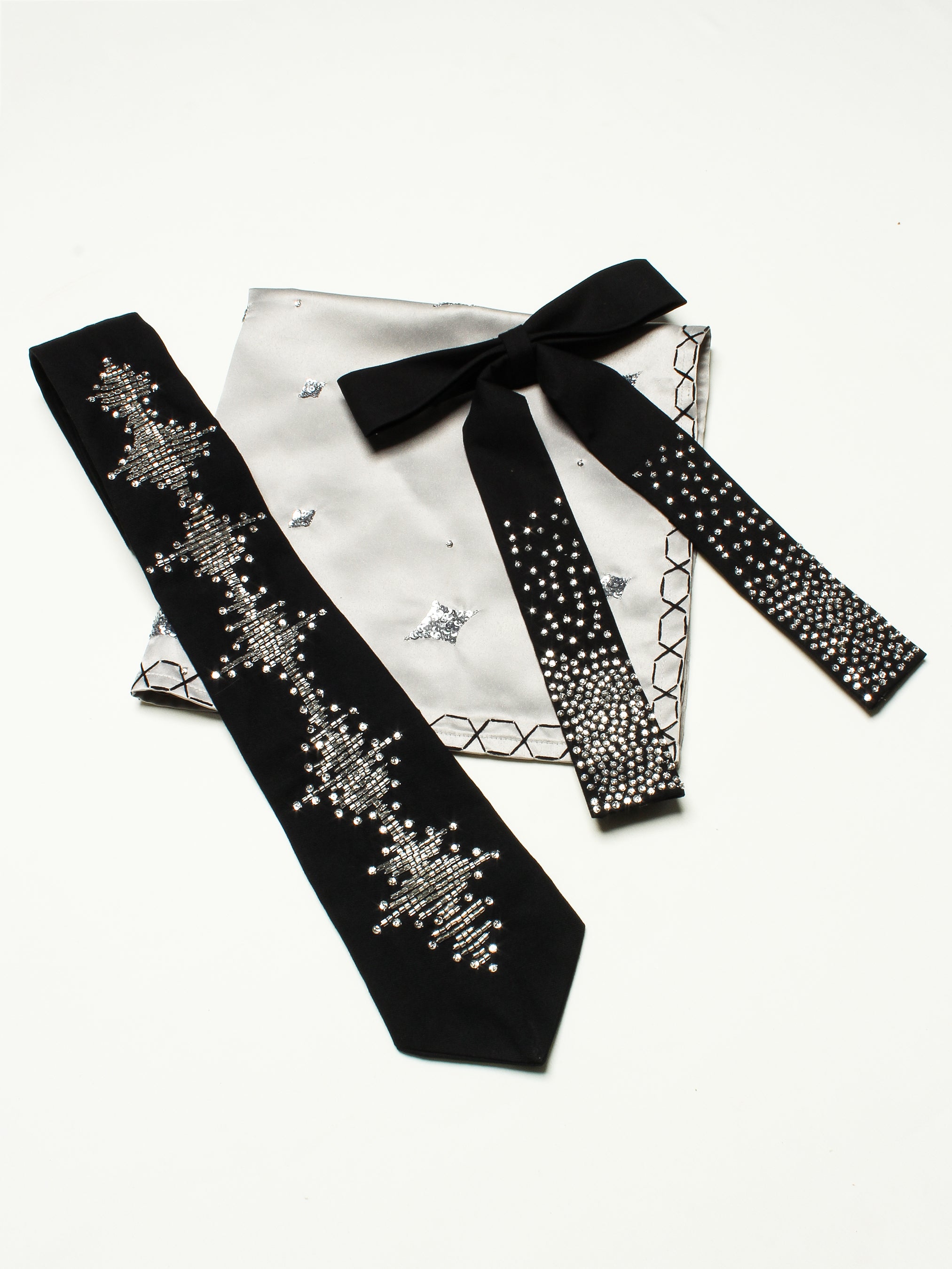 String Bow, Tie & Bandana Combo Set