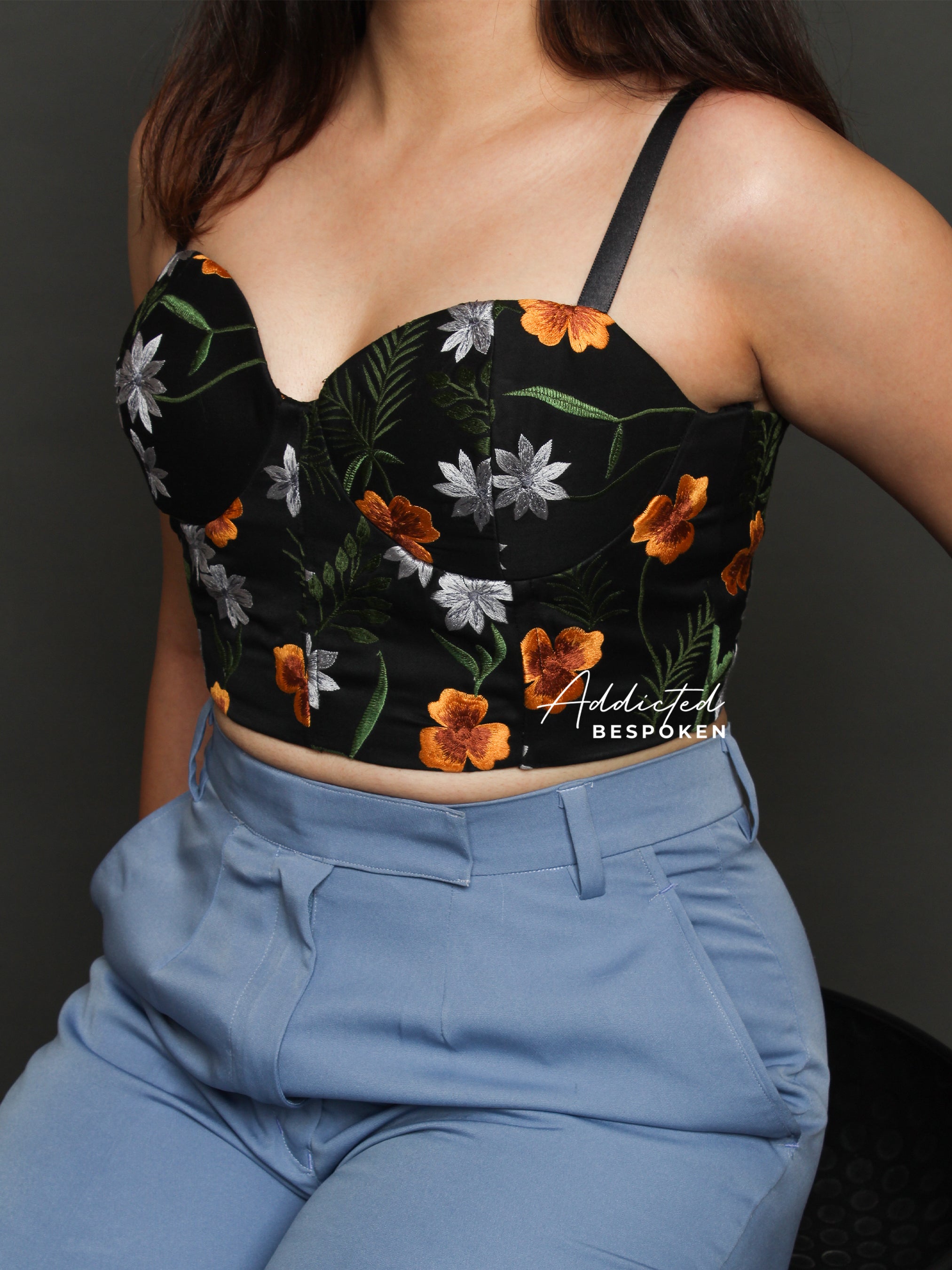 Embroidered Bustier Top