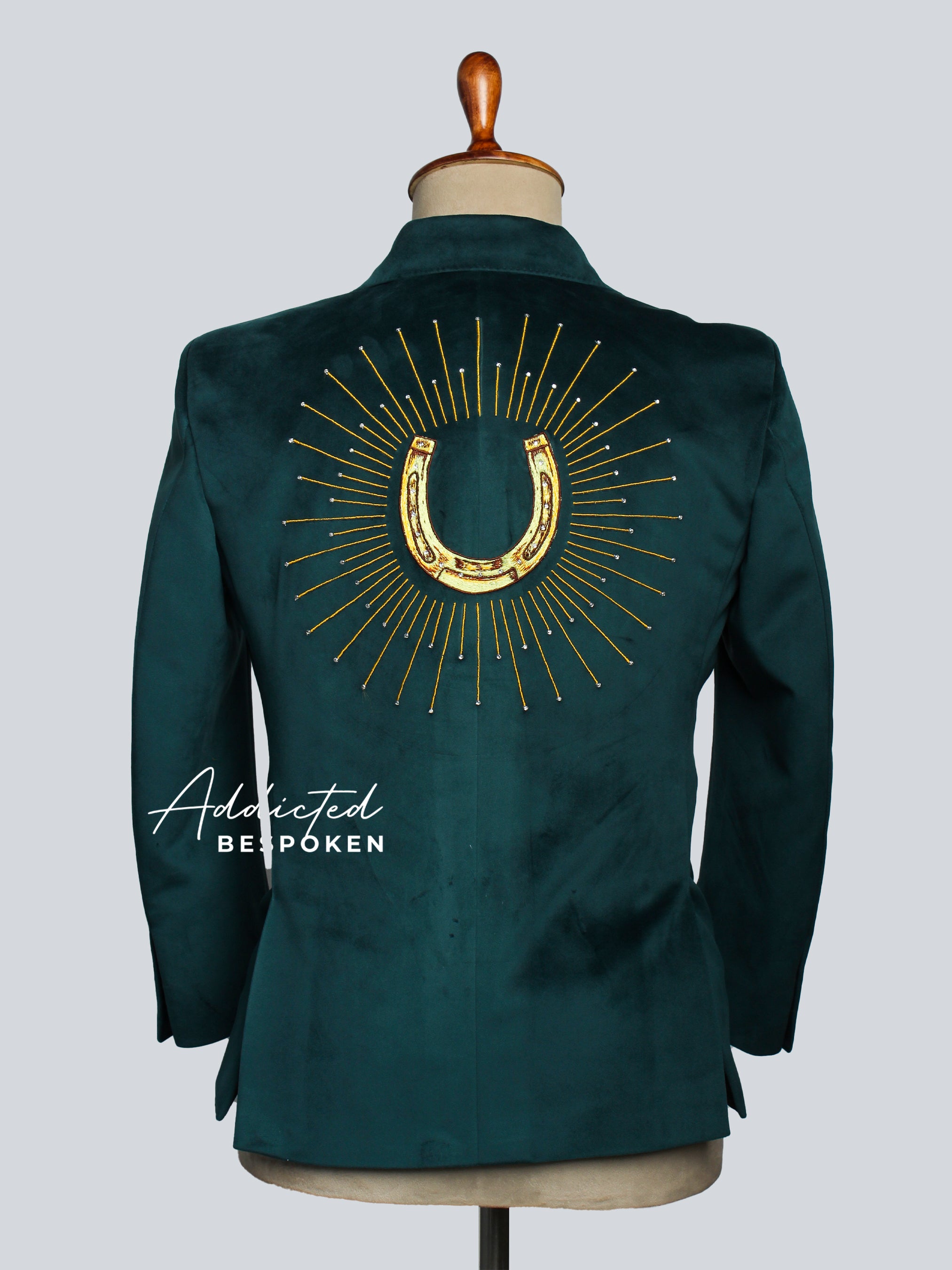 Emerald Sun & Moon Embroidered Blazer