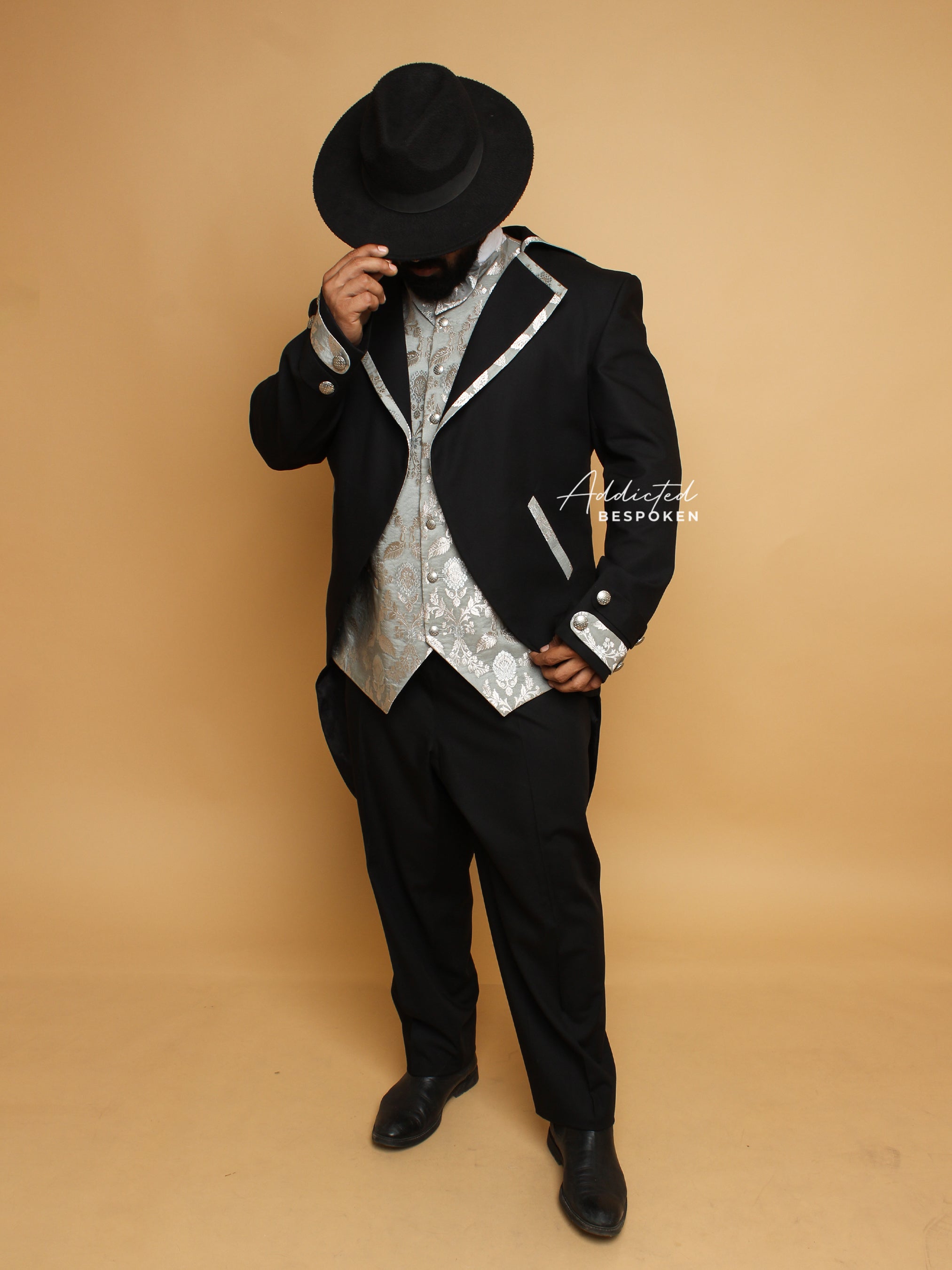 Black Cotton Steampunk Suit