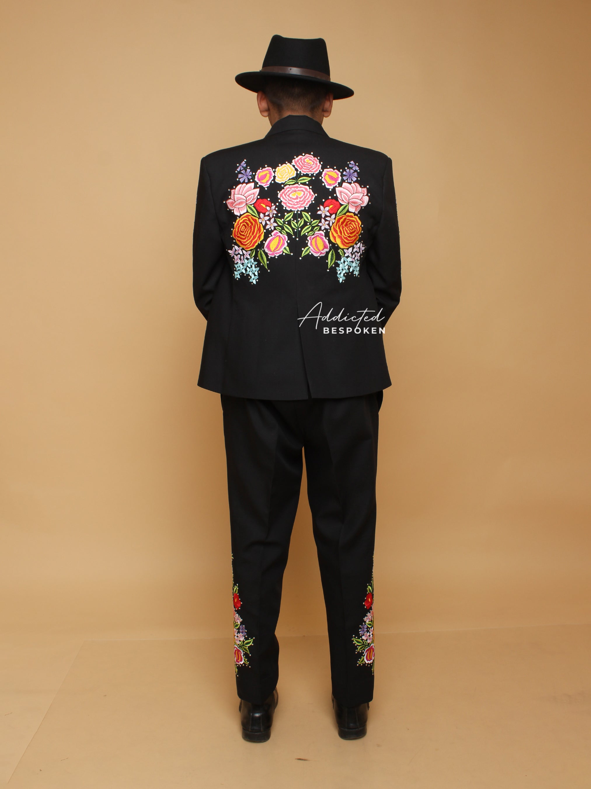 Vibrant Flora & Fauna Embroidered Suit