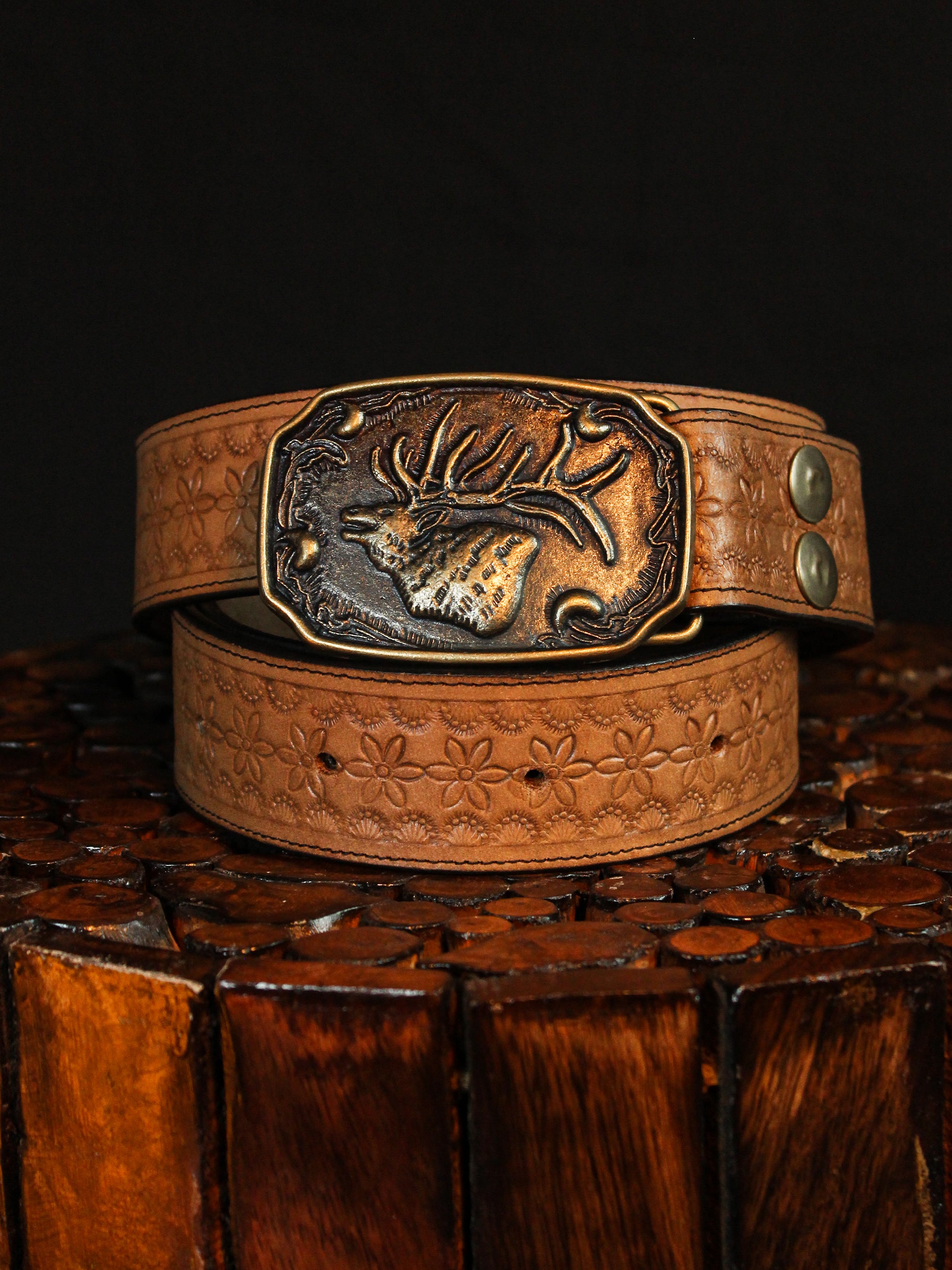 Artisan Carved Leather Belt