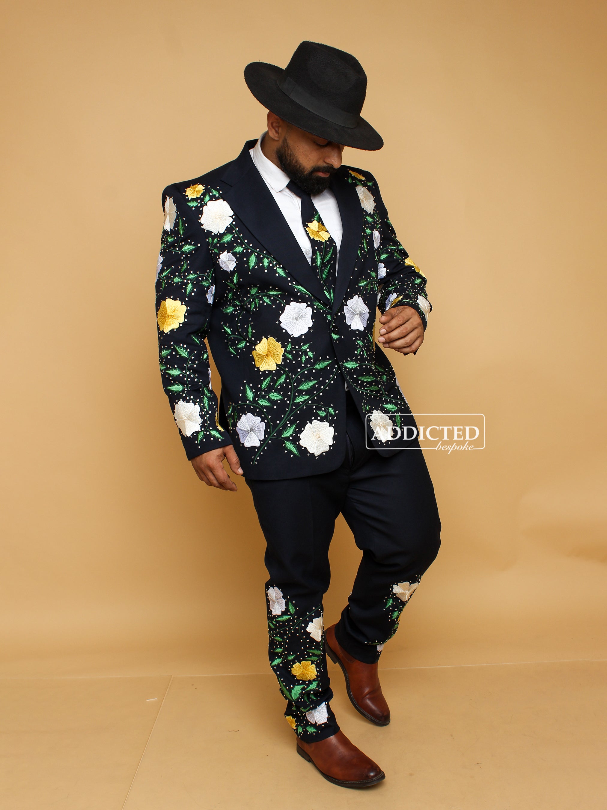 Embellished Floral Wedding Suit