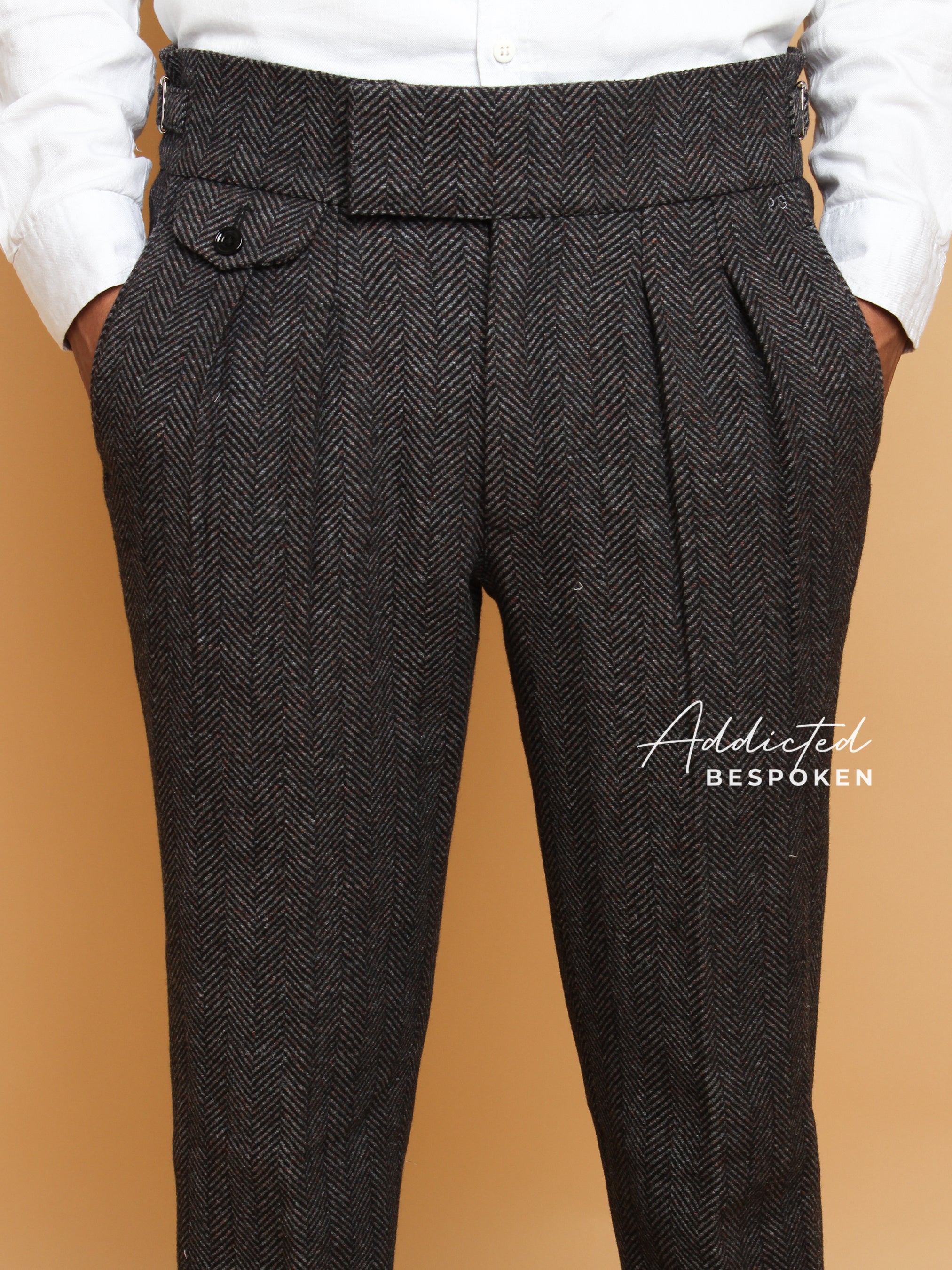 Grey Herringbone Wool Pant (CLS)