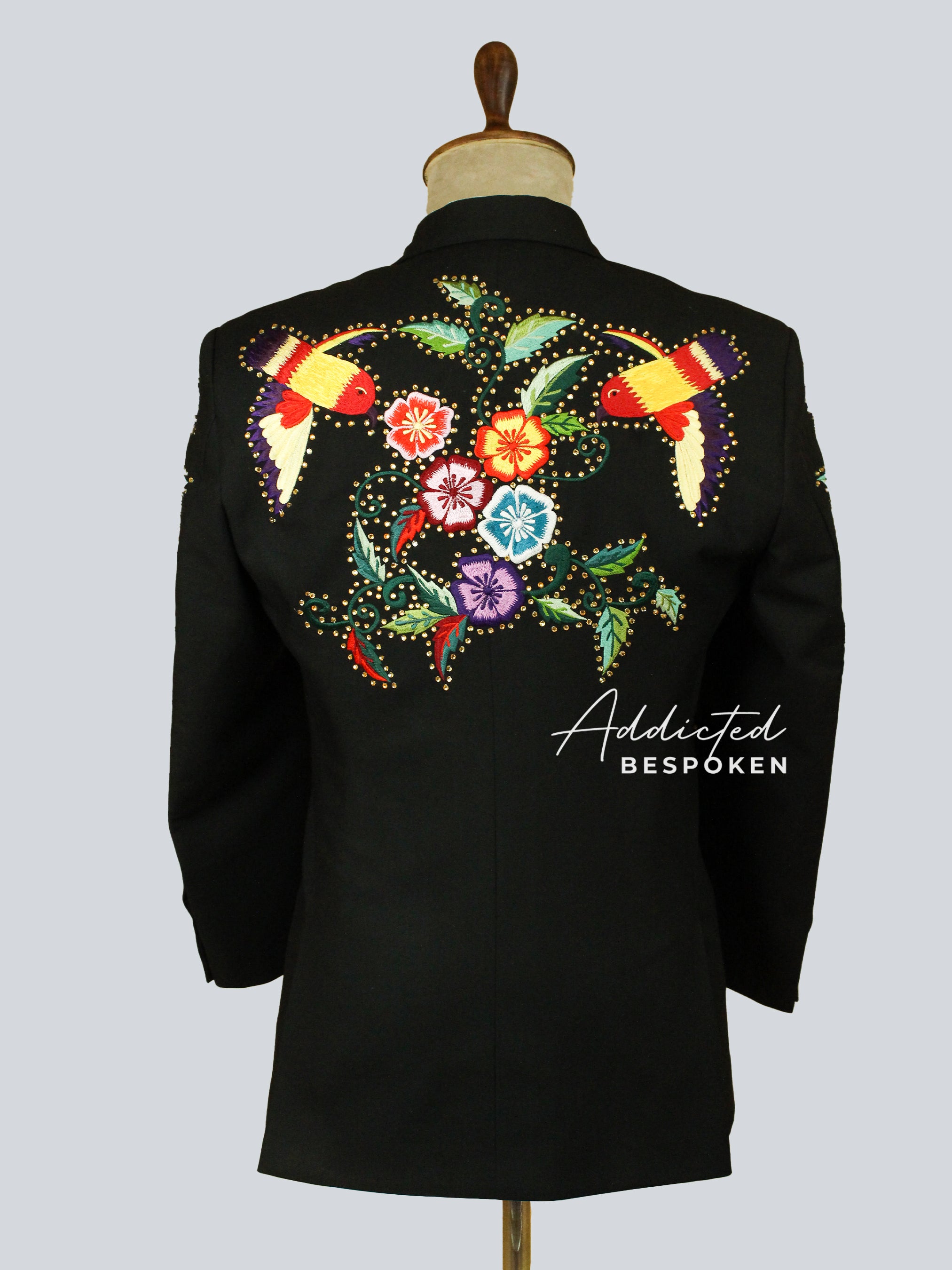 Floral Embroidered Cotton Blazer