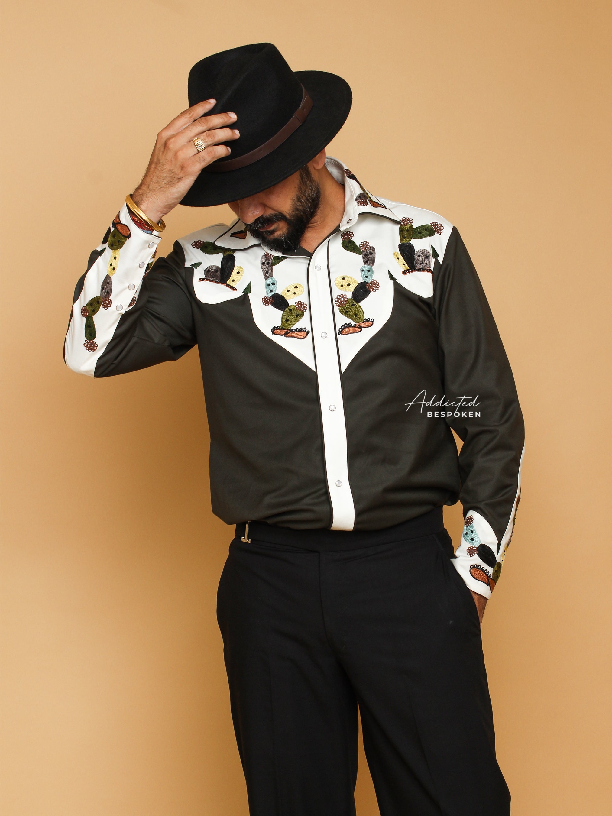 Embroidered Cactus Western Shirt