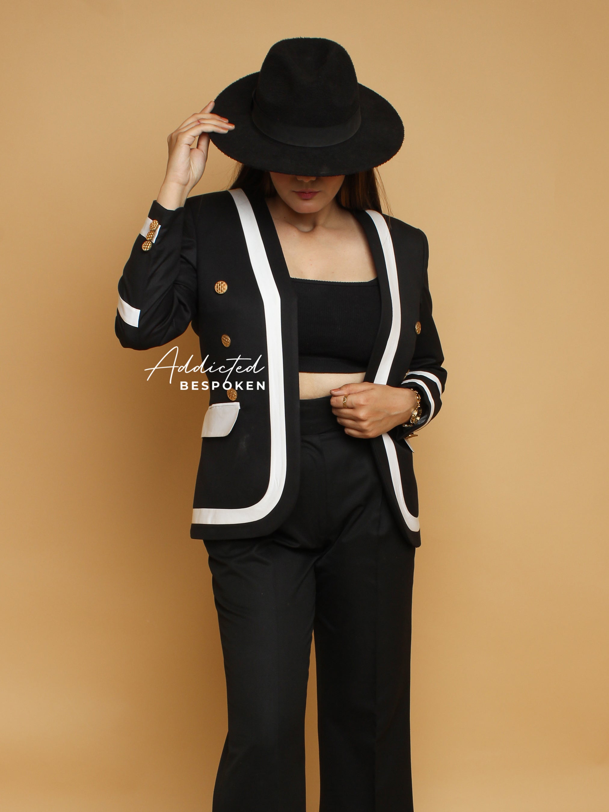 Stylish Black Cotton Blazer