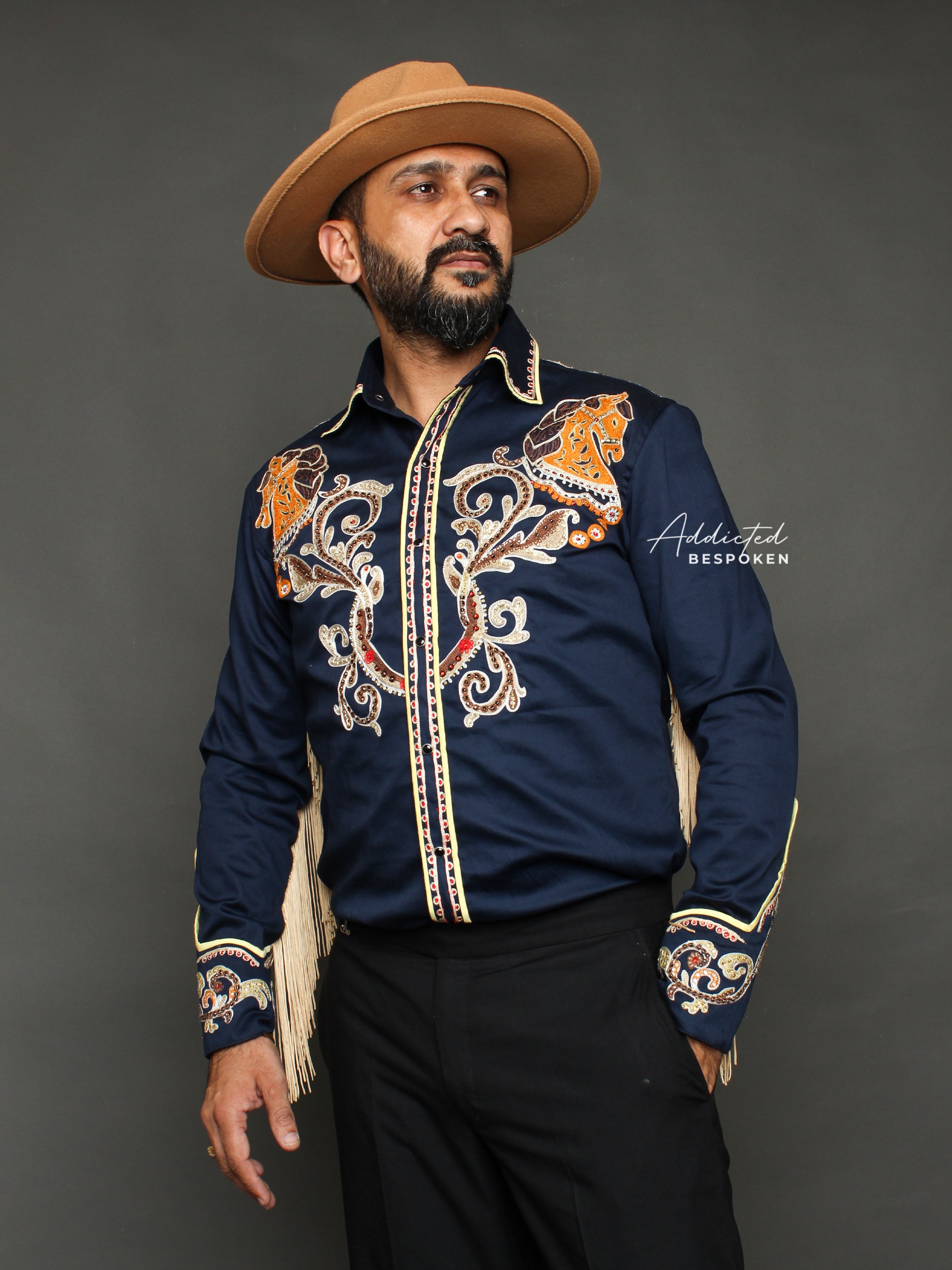 Fringed Embroidered Western Shirt