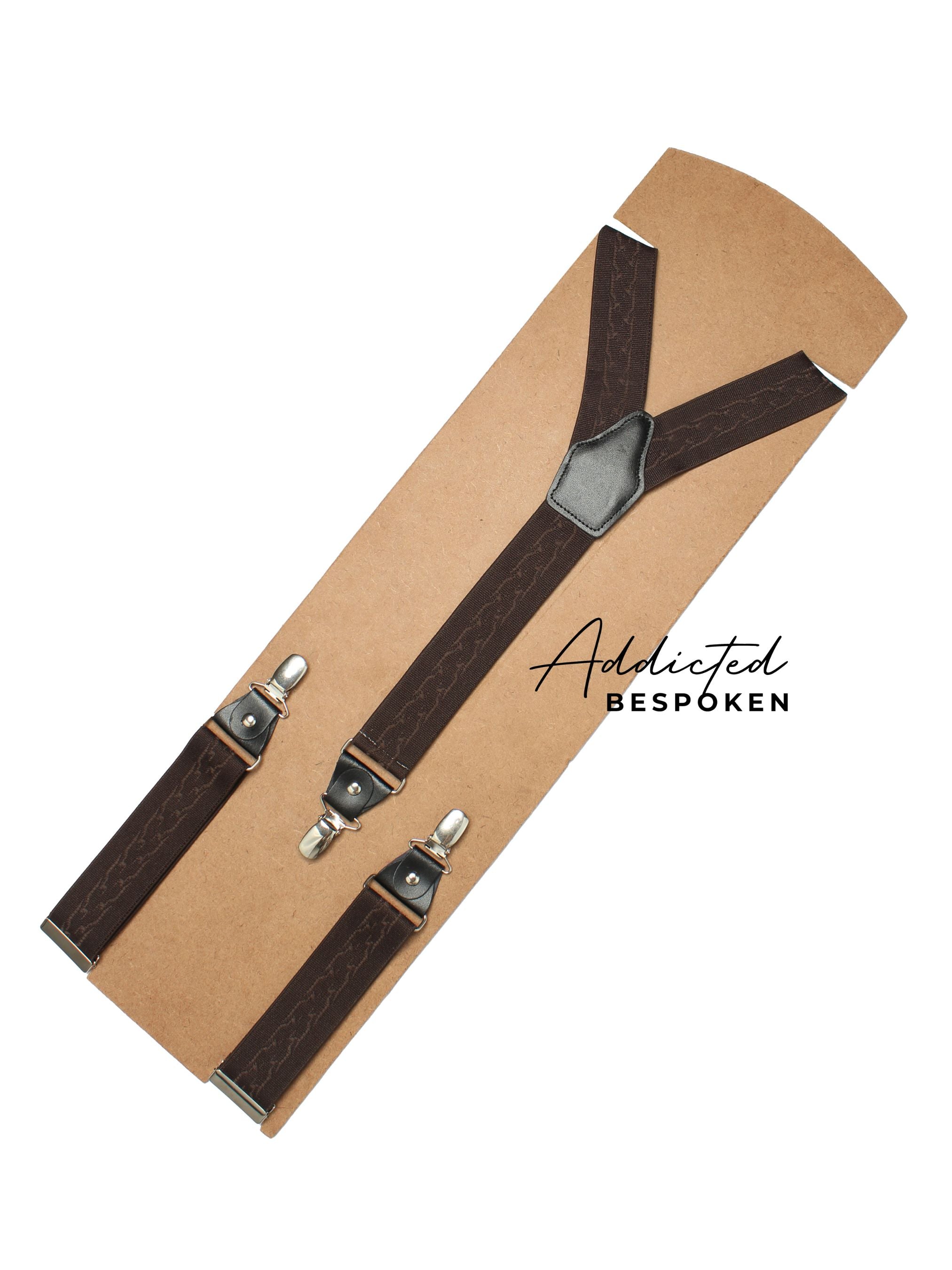 Classy Brown Elastic Suspenders