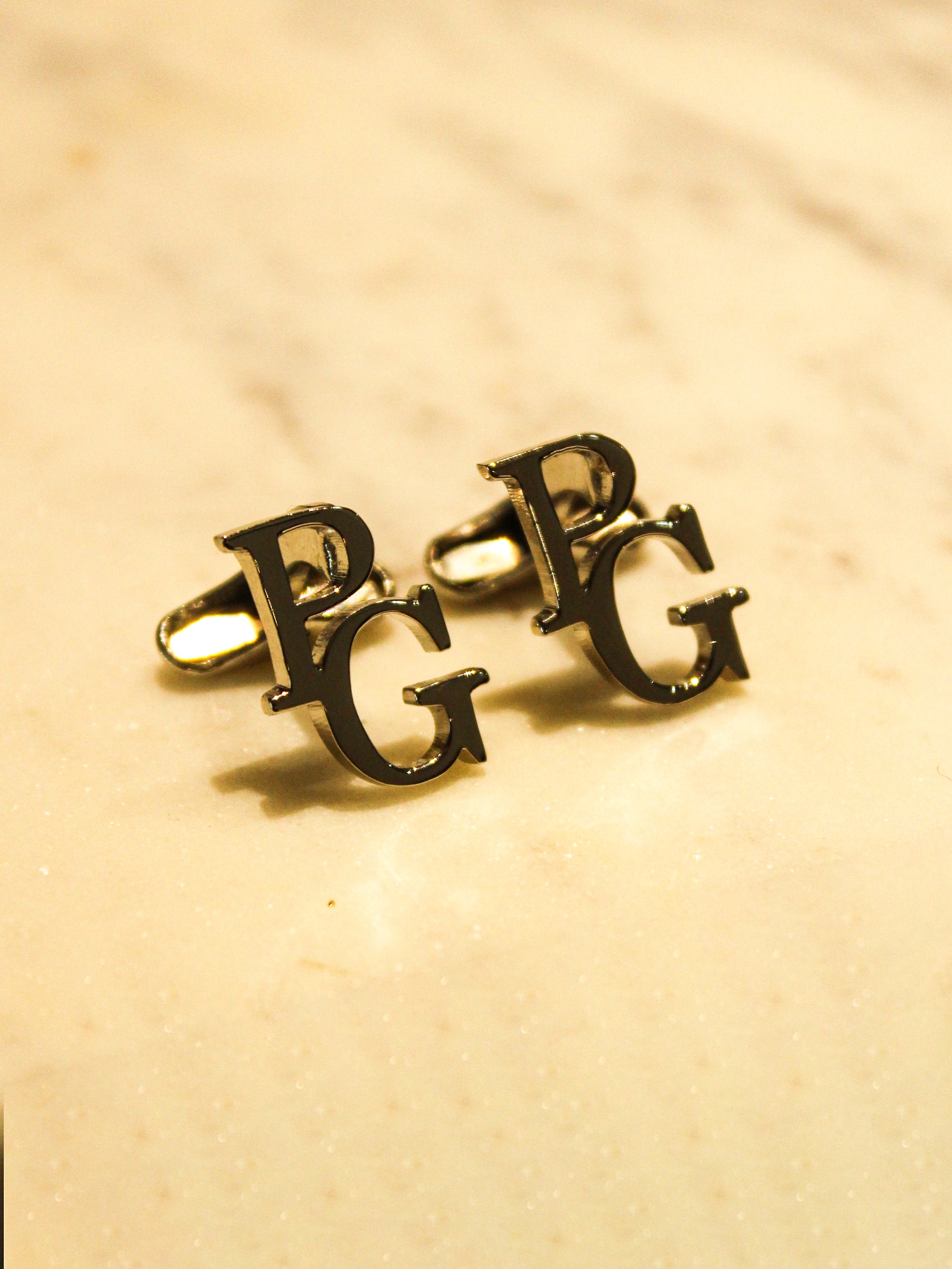 Metal 3D Initials Custom Cufflinks