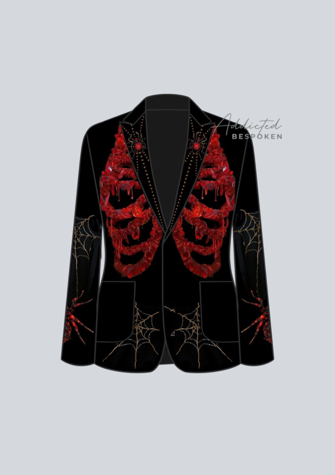 Skeletal Web Embroidered Suit