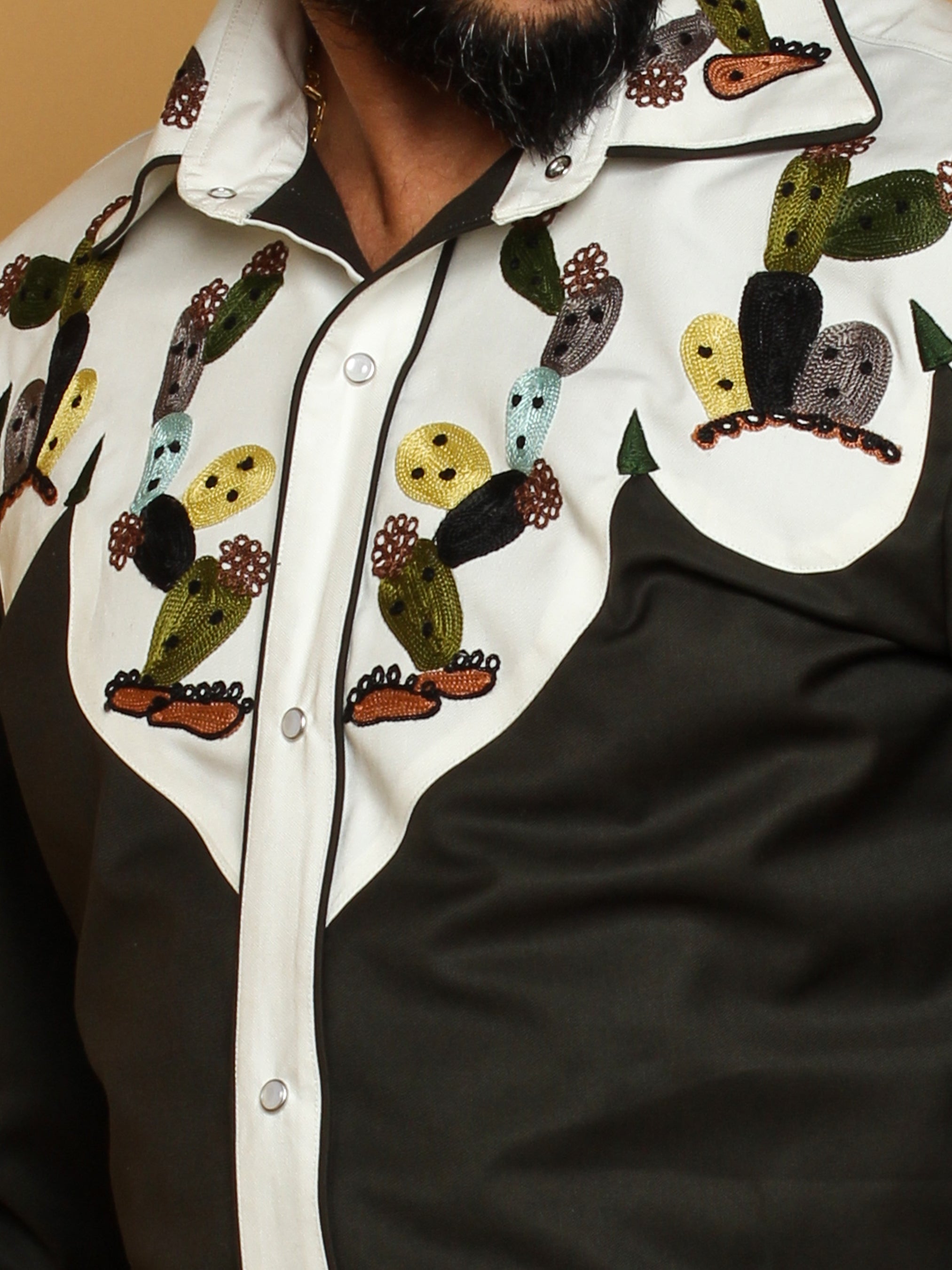 Embroidered Cactus Western Shirt