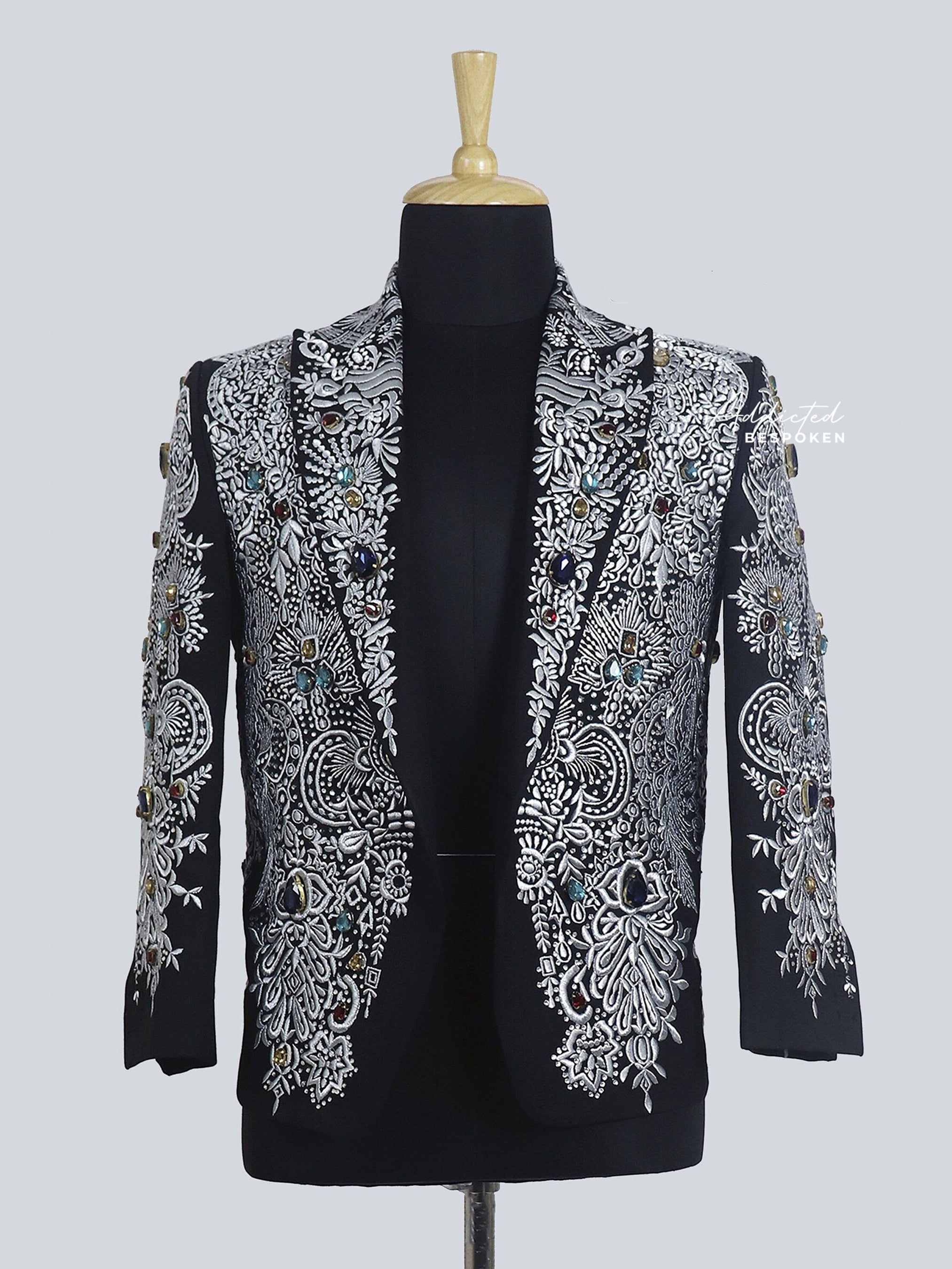 Dazzling Black Embroidered Blazer