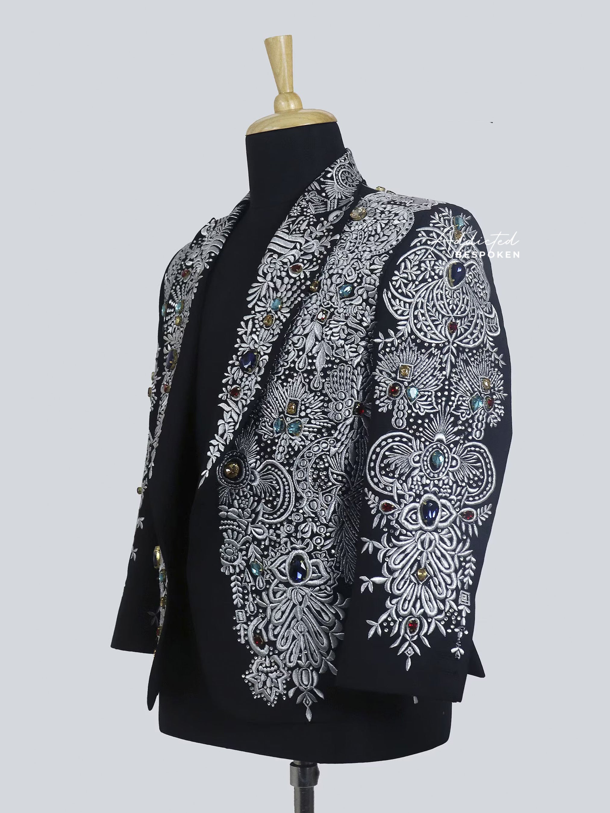 Dazzling Black Embroidered Blazer