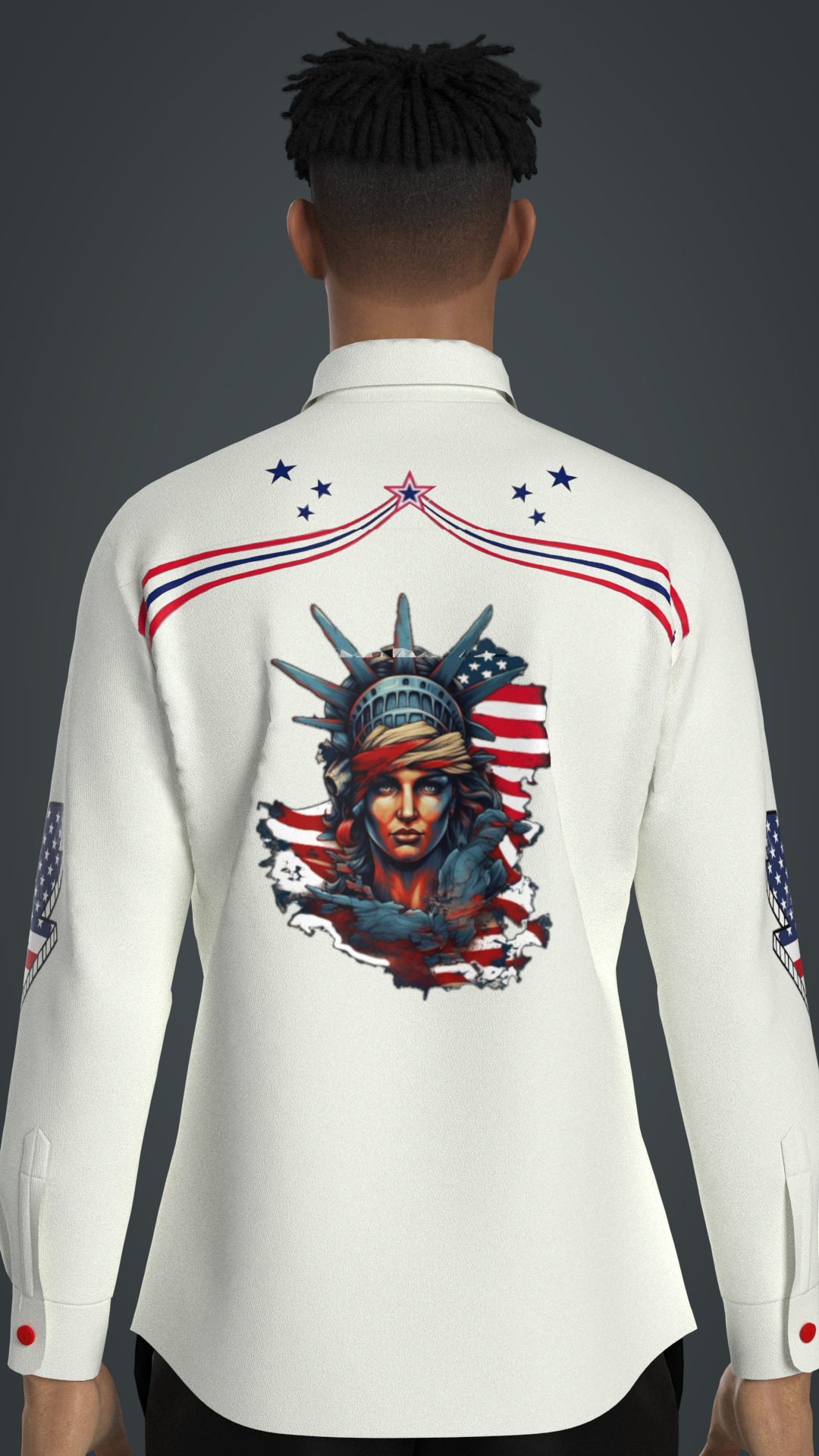 Patriotic American Embroidered Shirt