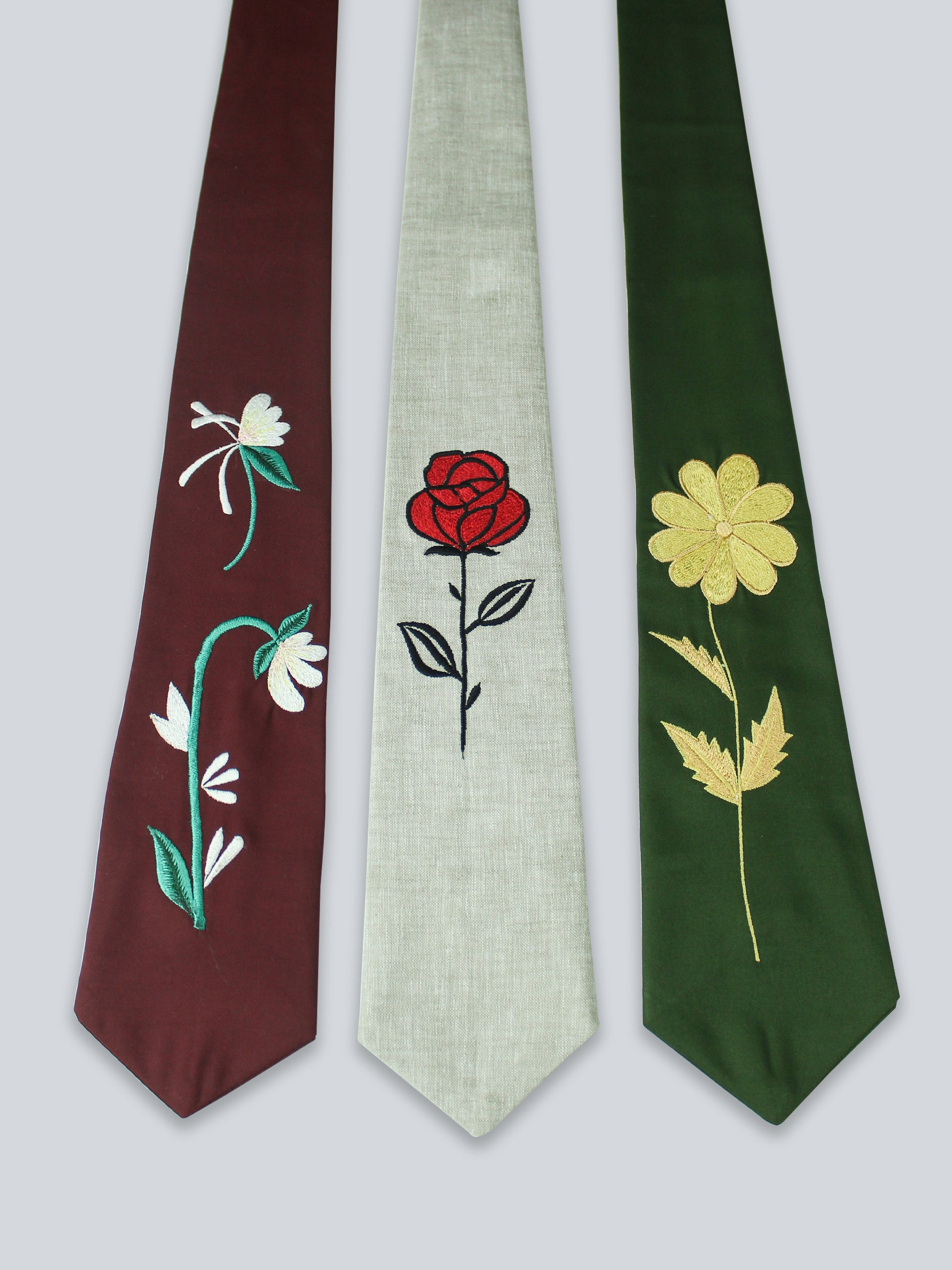 Floral Elegance Embroidered Ties