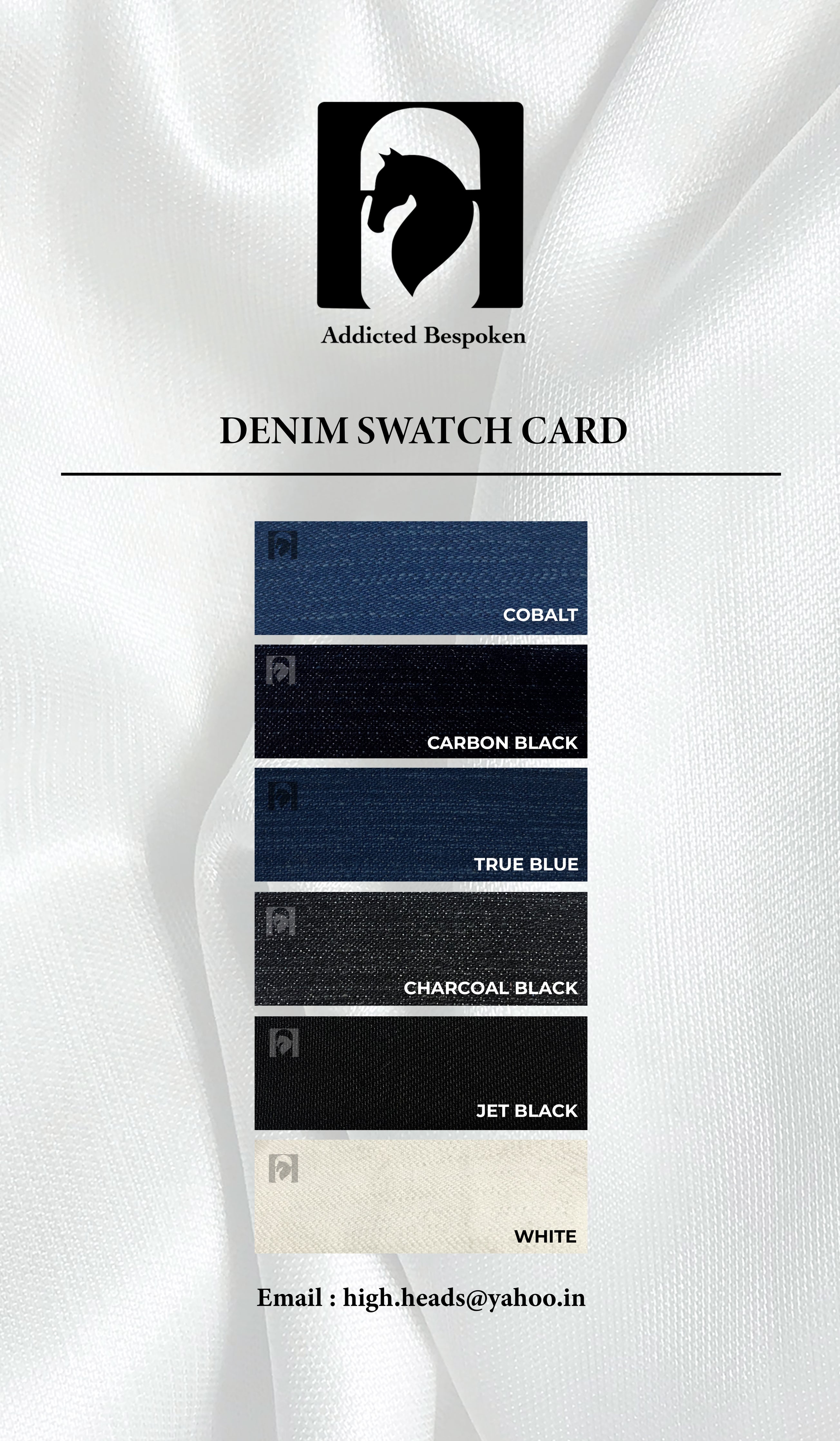 Denim swatch card