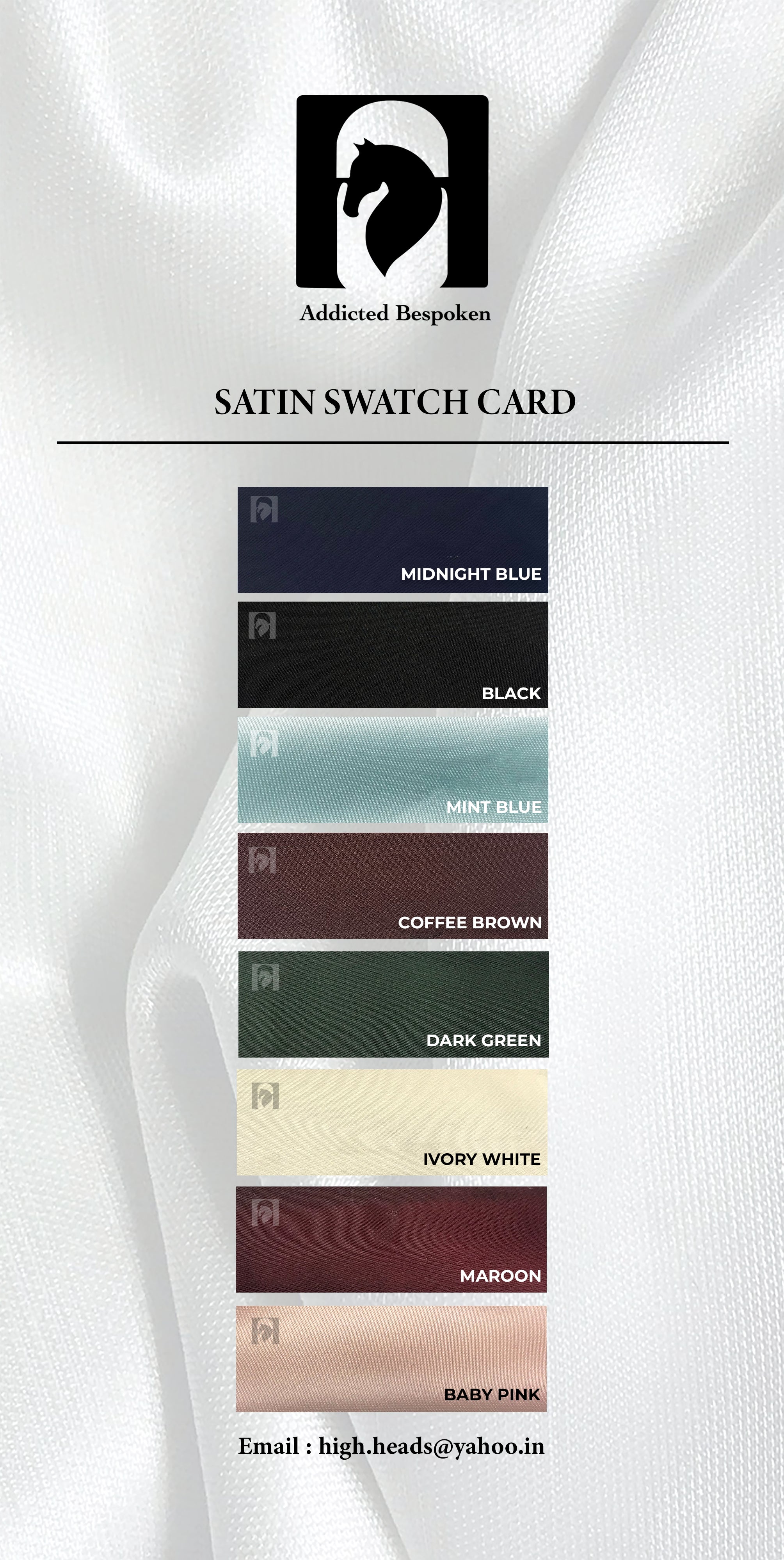 satin swatch card