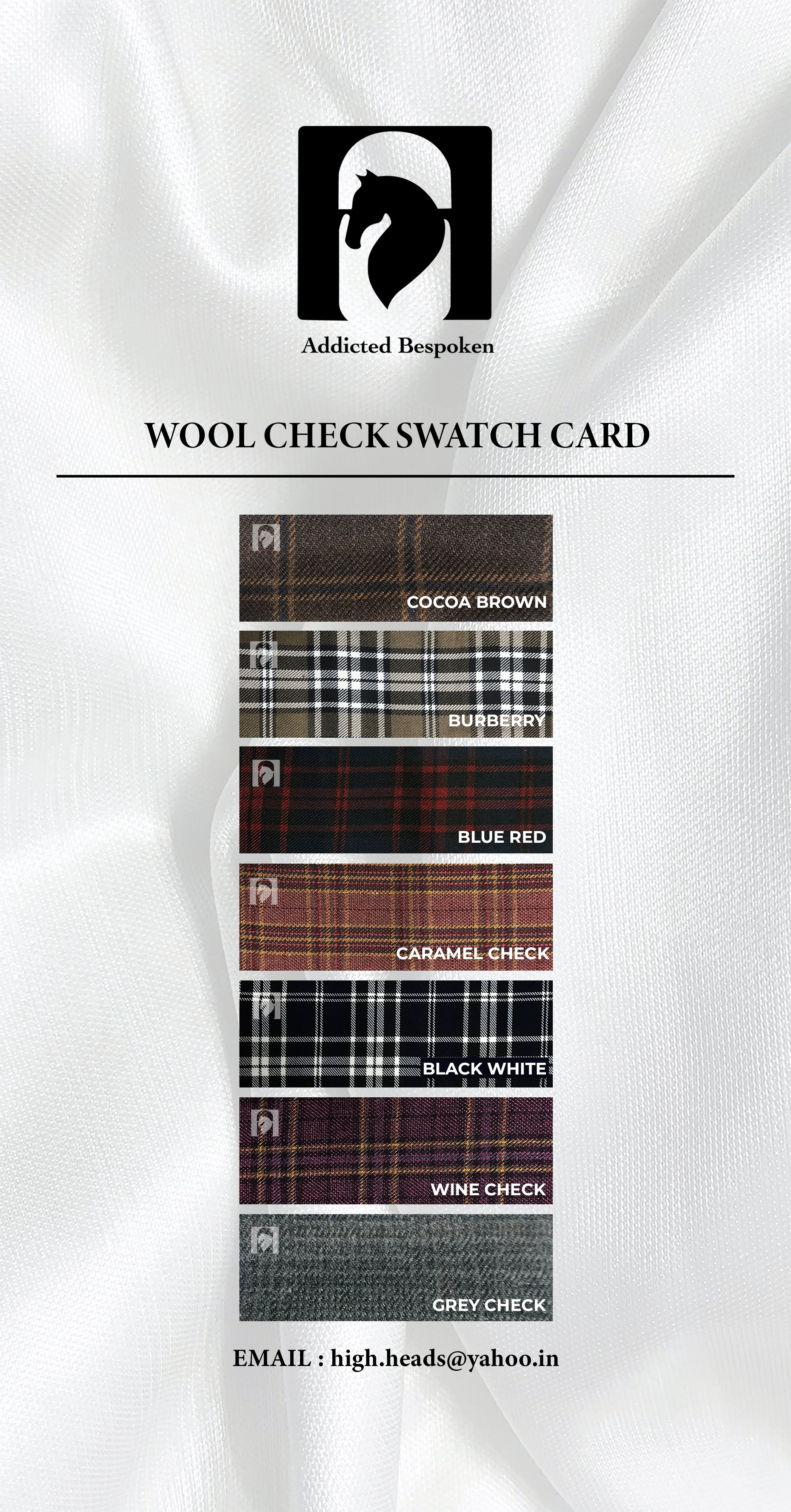 Wool check swatch card