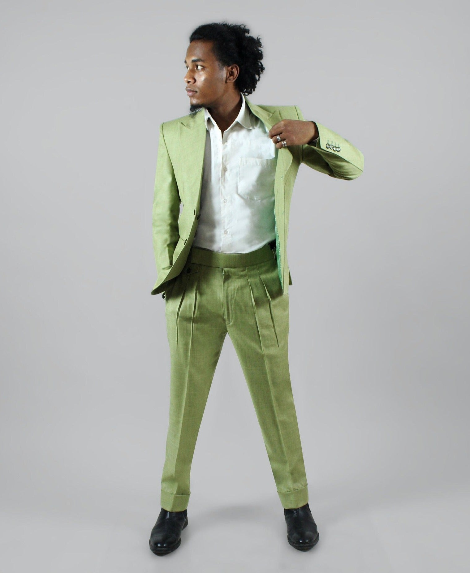 Dapper Green Linen Outfit