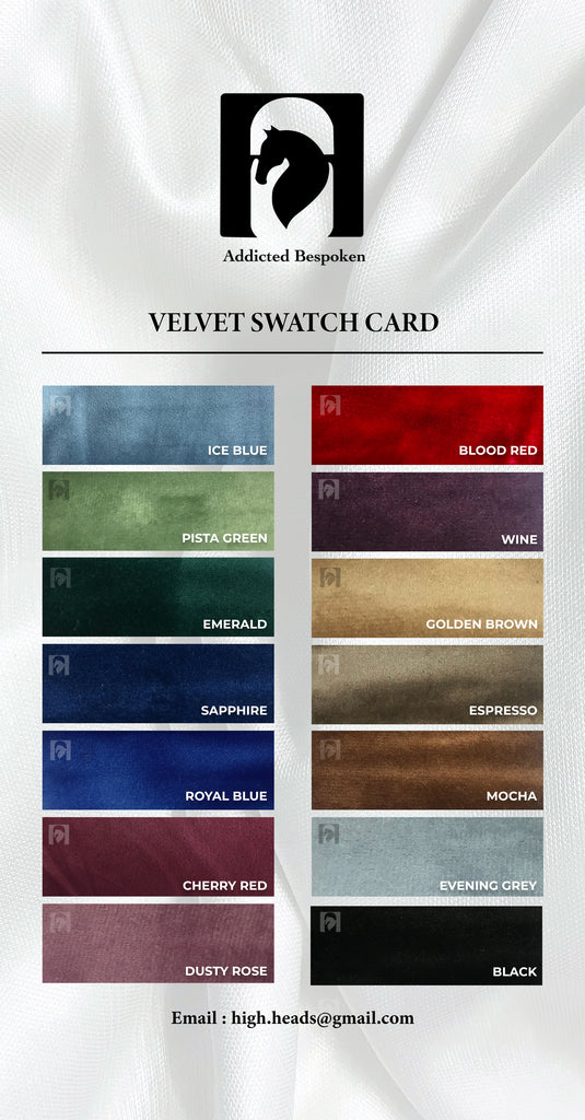 Velvet swatch card